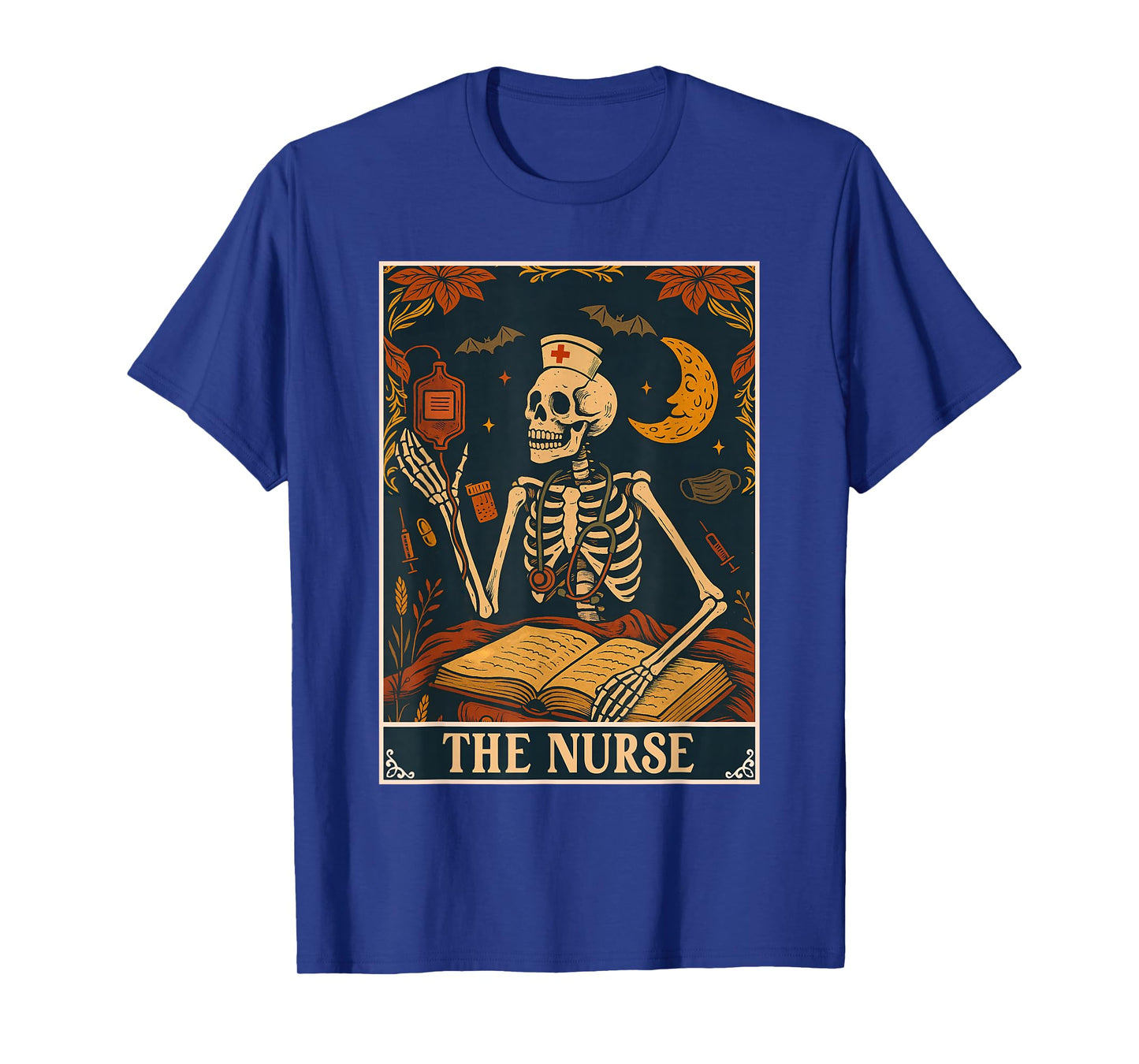 The Nurse Tarot Card Skeleton RN Skeleton Nursing Medical T-Shirt