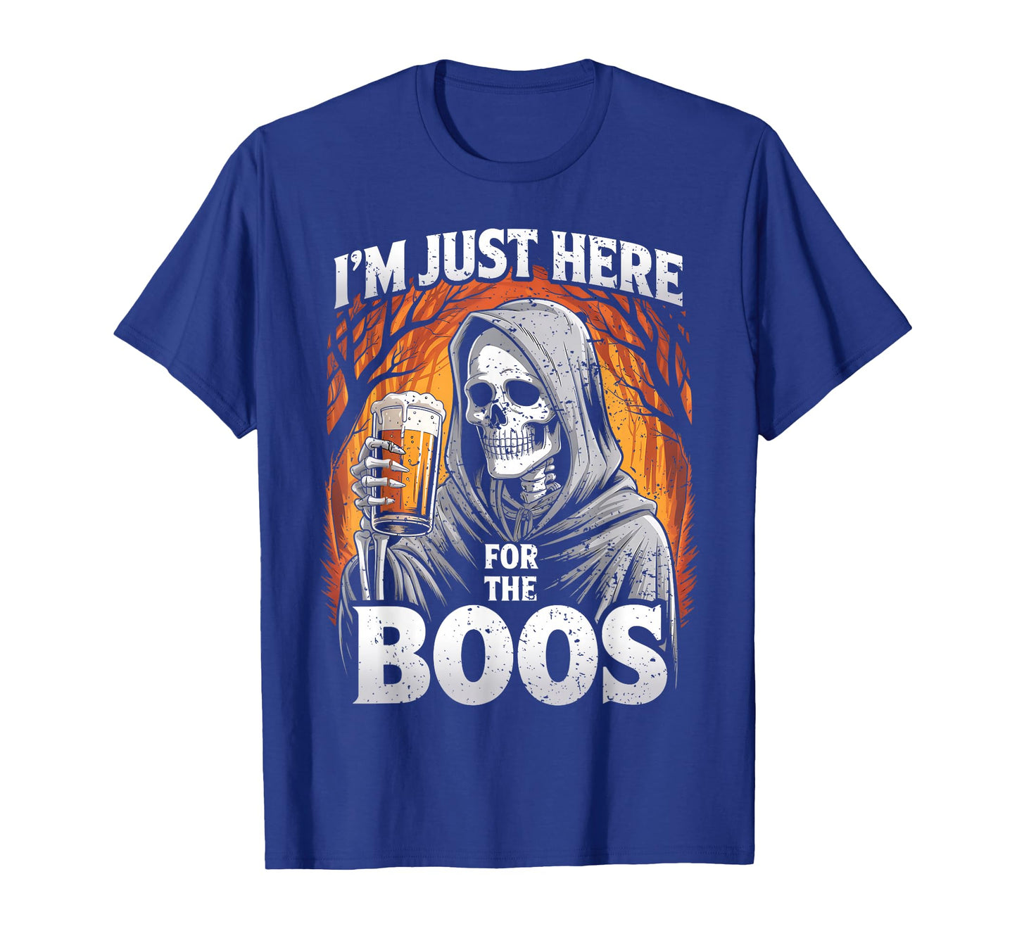 Funny Halloween Women I'm Just Here for The Boos Skeleton T-Shirt