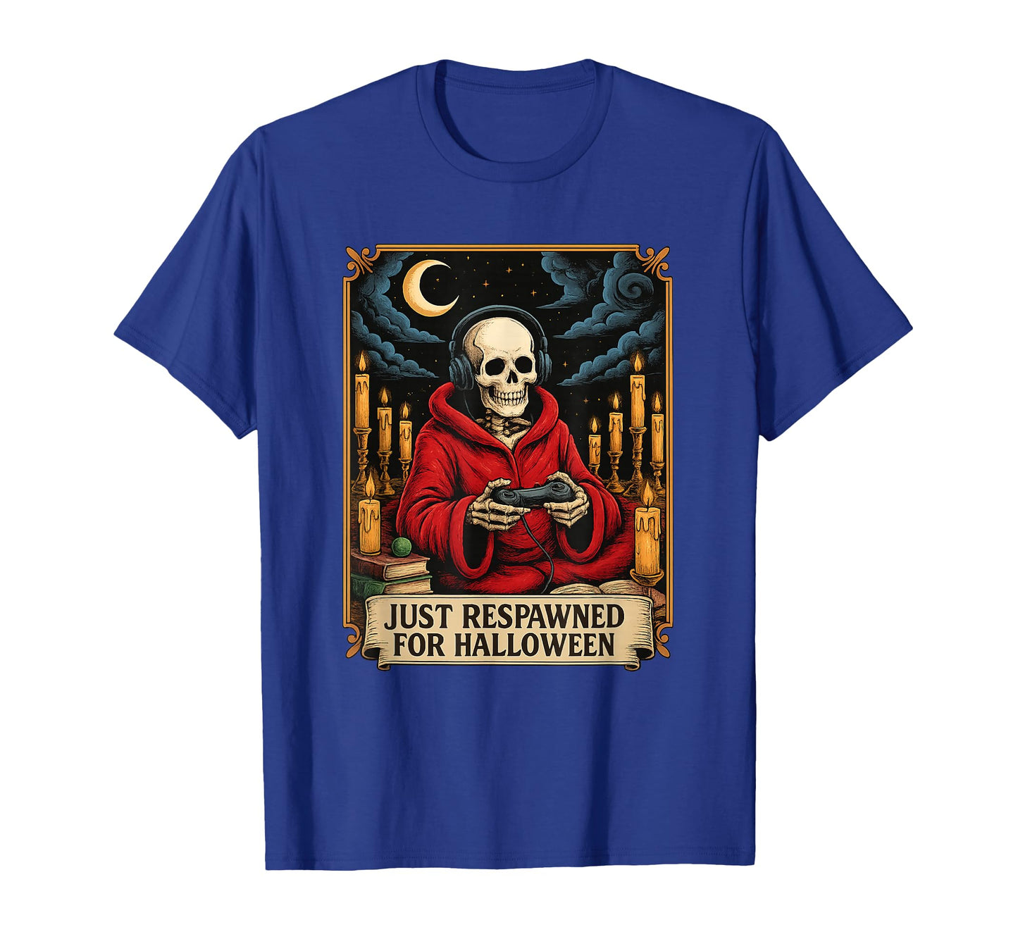 Respawned Skeleton Gamer Halloween Funny Costume T-Shirt