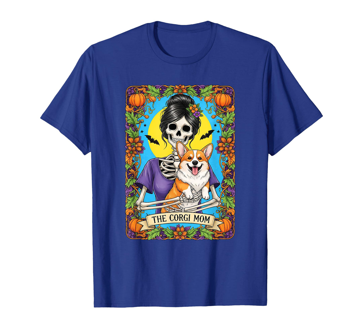 Retro Funny The Corgi Mom Skeleton Halloween Costume Mama T-Shirt