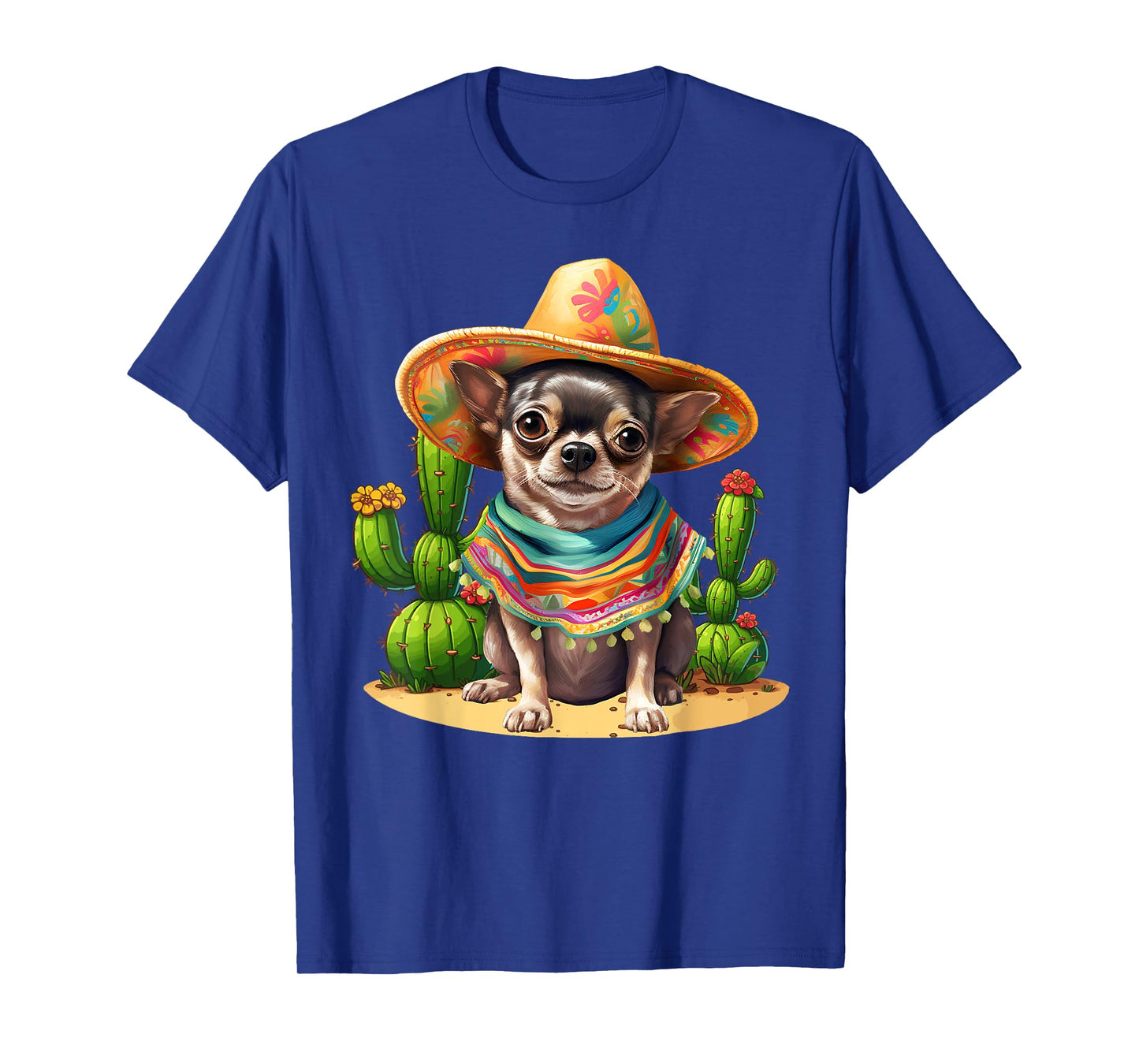 Chihuahua Dog & Sombrero Hat Mexican Fiesta Cinco De Mayo T-Shirt for Men Women