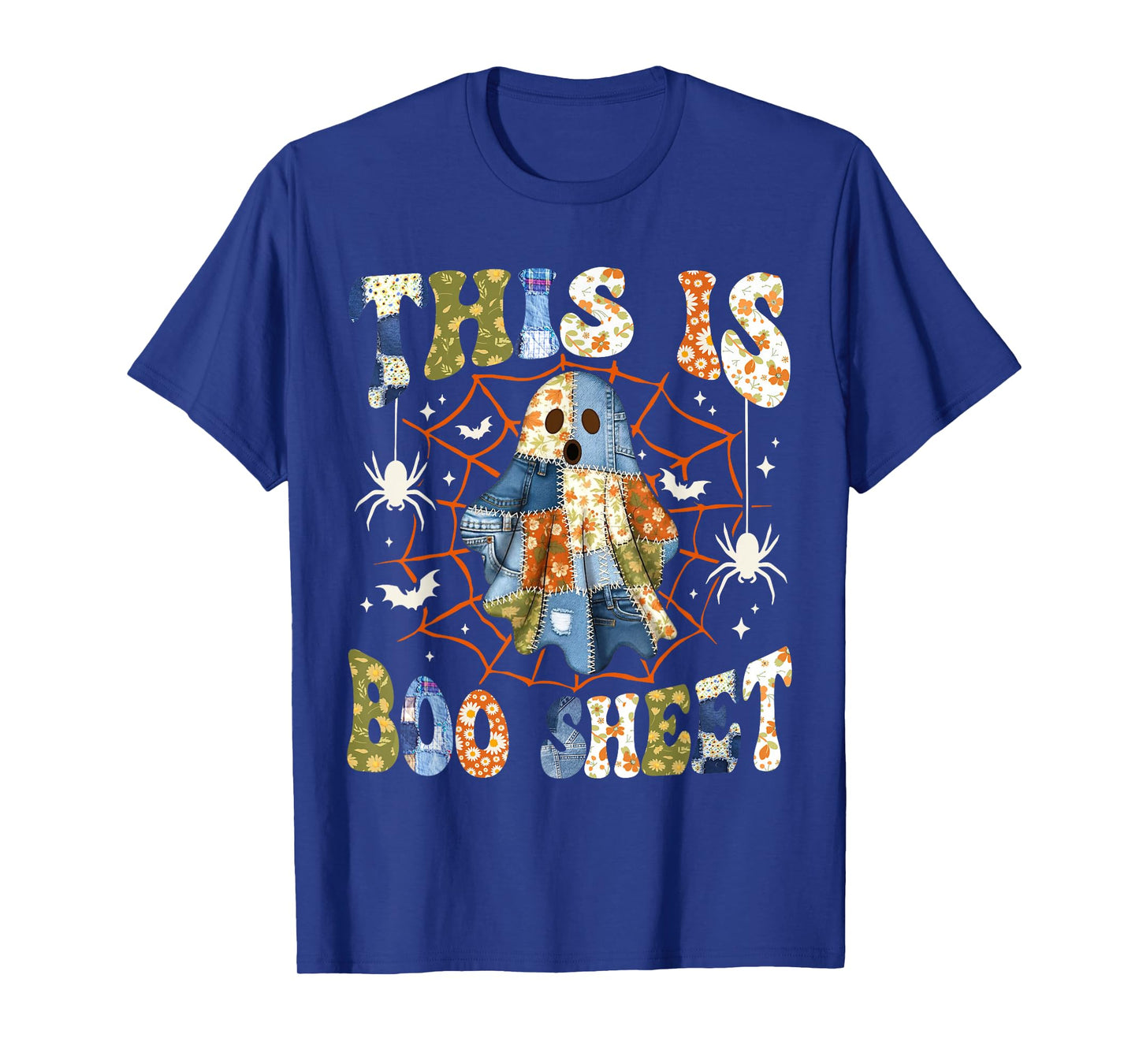 Boo Sheet Ghost Funny Retro Groovy Preppy Costume Girls Kids T-Shirt