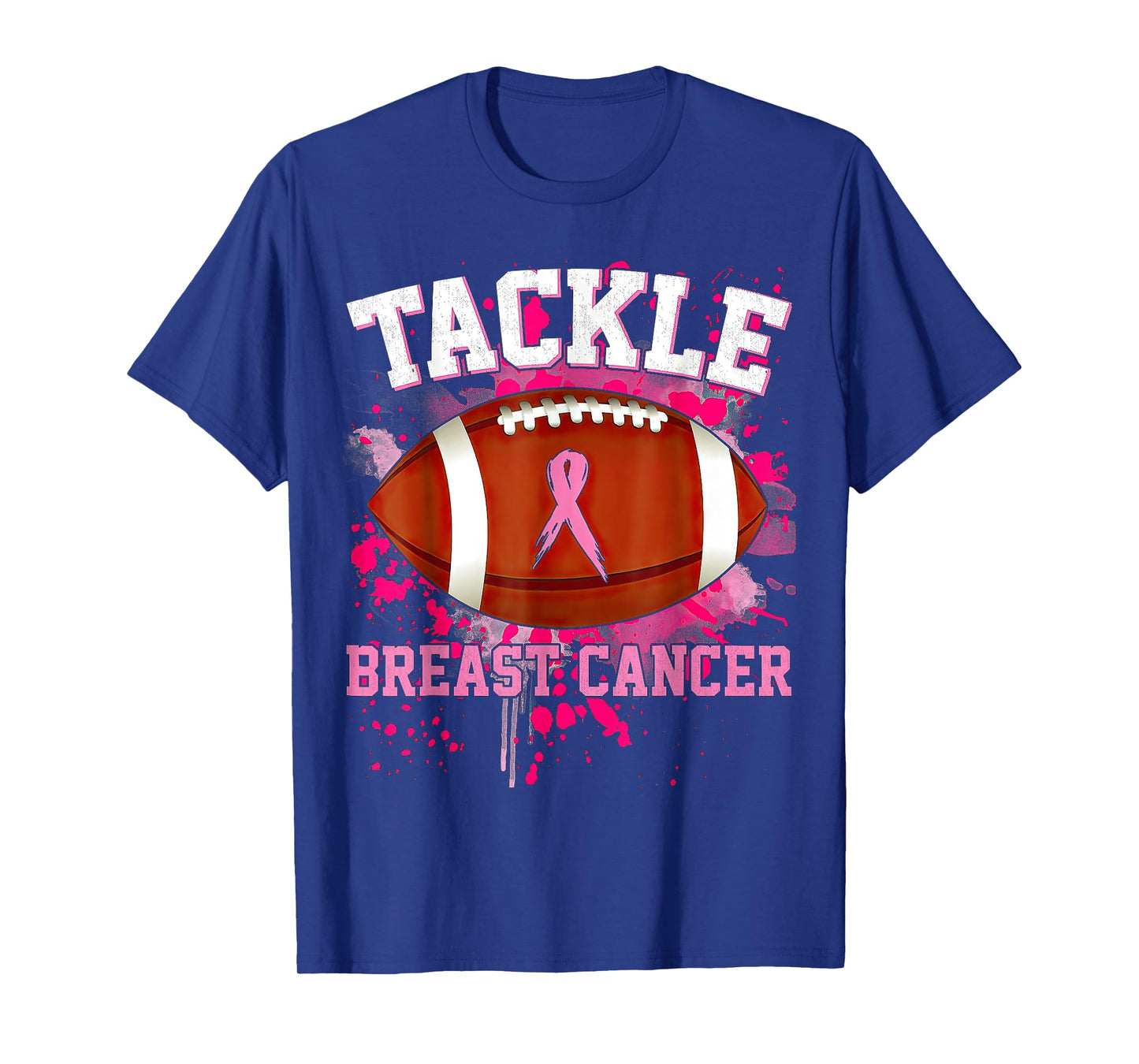 Tackle Football Pink Ribbon Breast Cancer Awareness T-Shirt