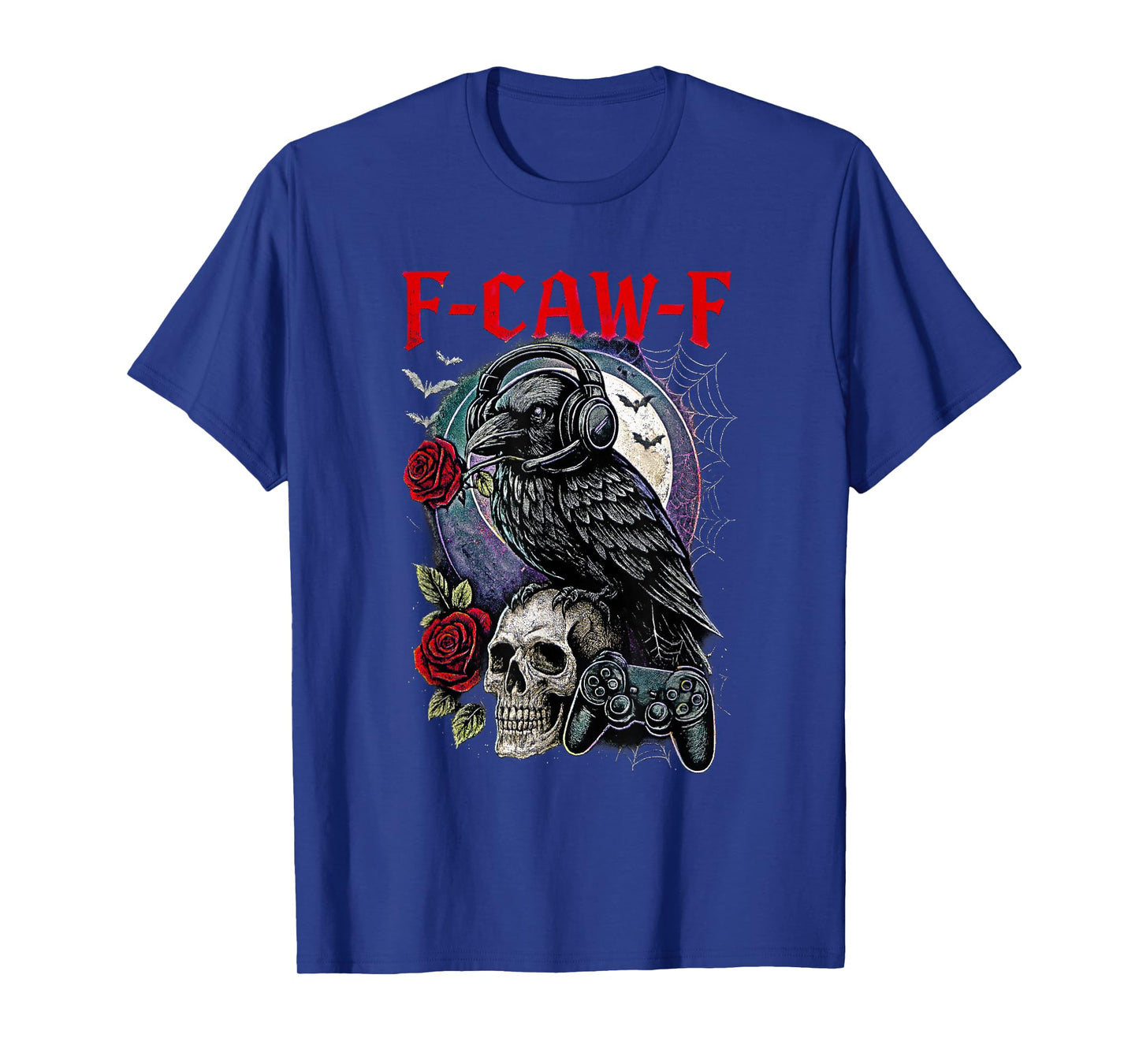 Gothic Crow Gamer Funny Halloween Gaming Design F-CAW-F Cool T-Shirt