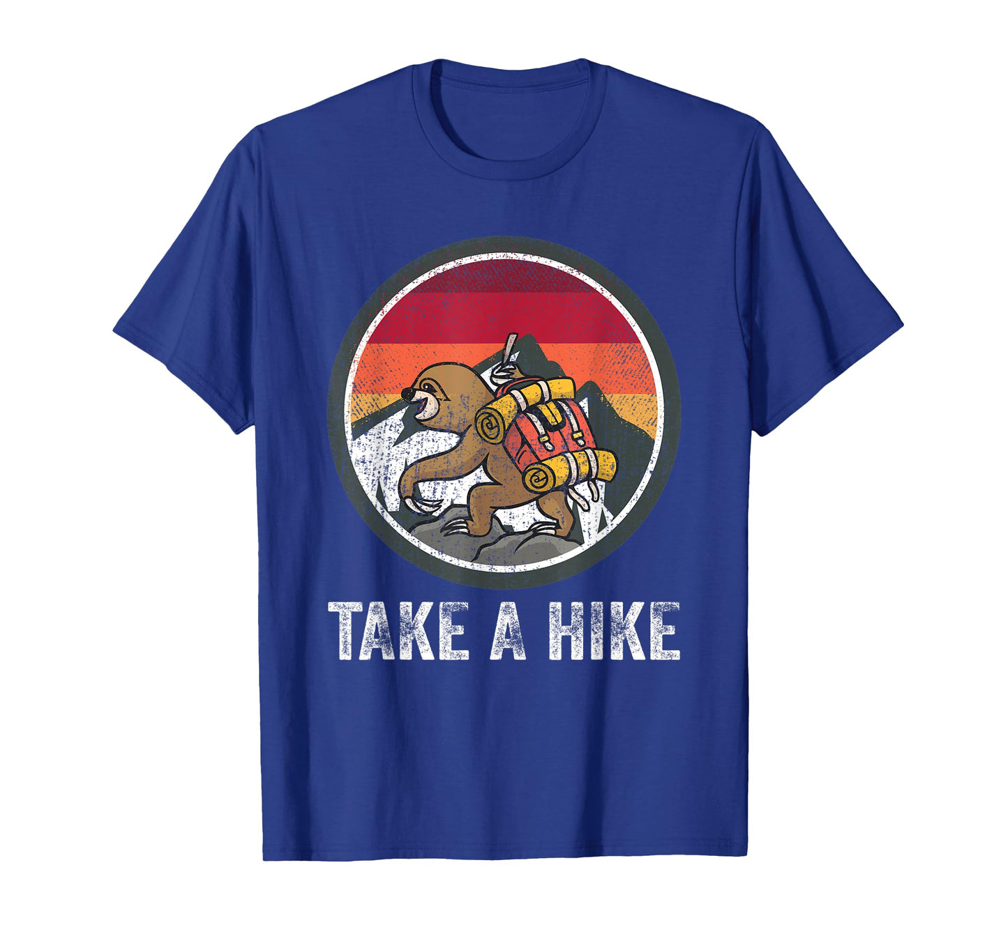 Take A Hike Retro Hiker Sloth Hiking Trekking Fun Kids Boys T-Shirt