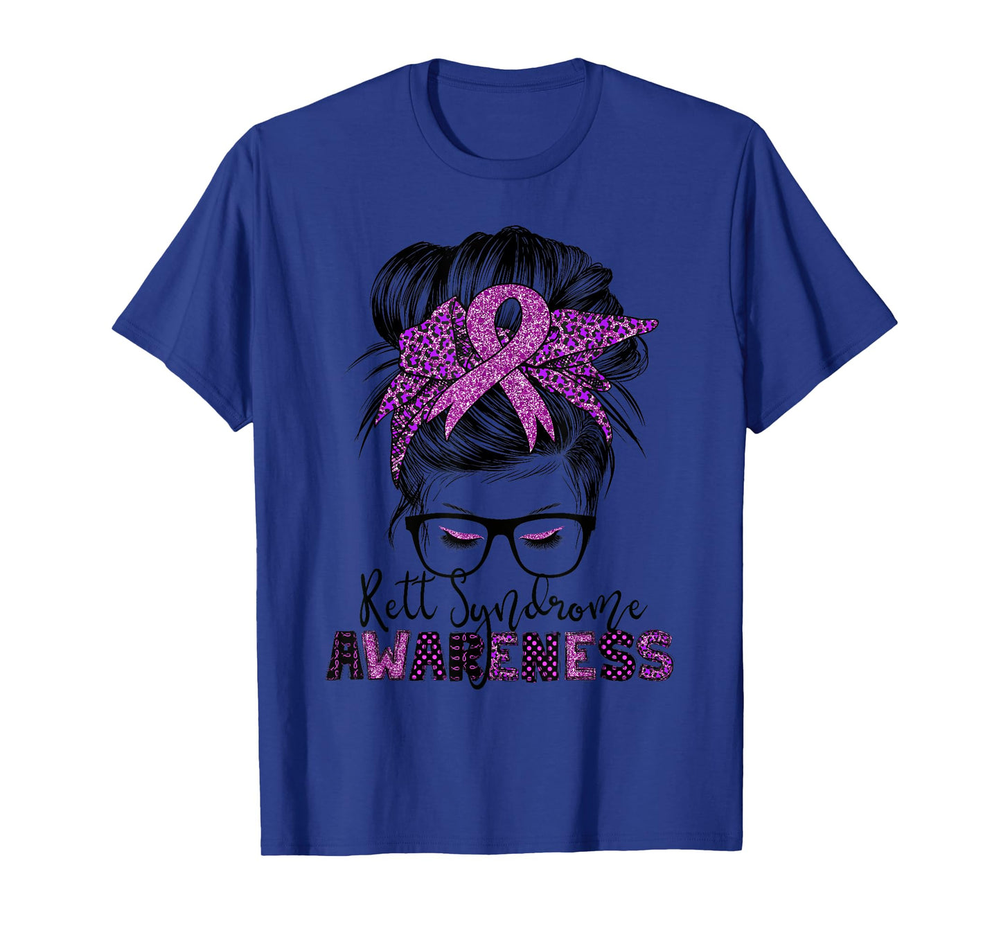 rett syndrome Awareness Messy bun hair women T-Shirt