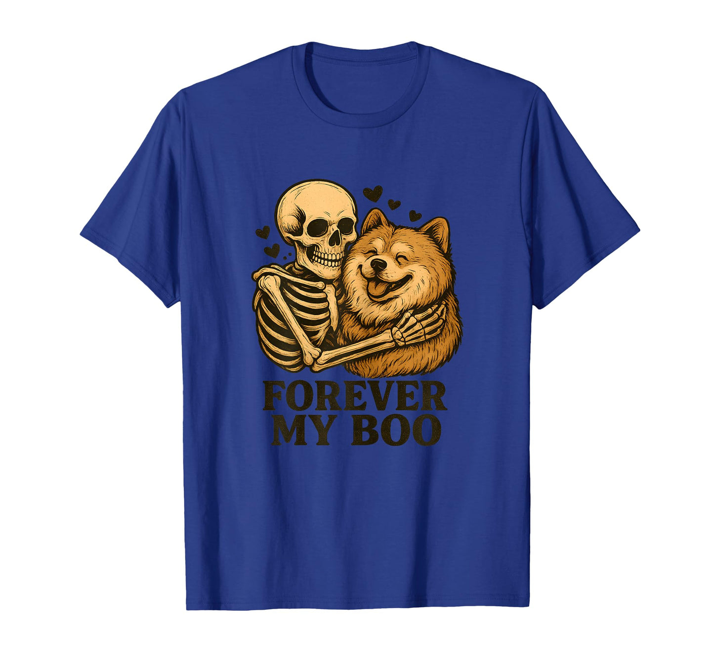 Womens Forever My Boo Skeleton Chow Chow Funny Halloween Couple T-Shirt