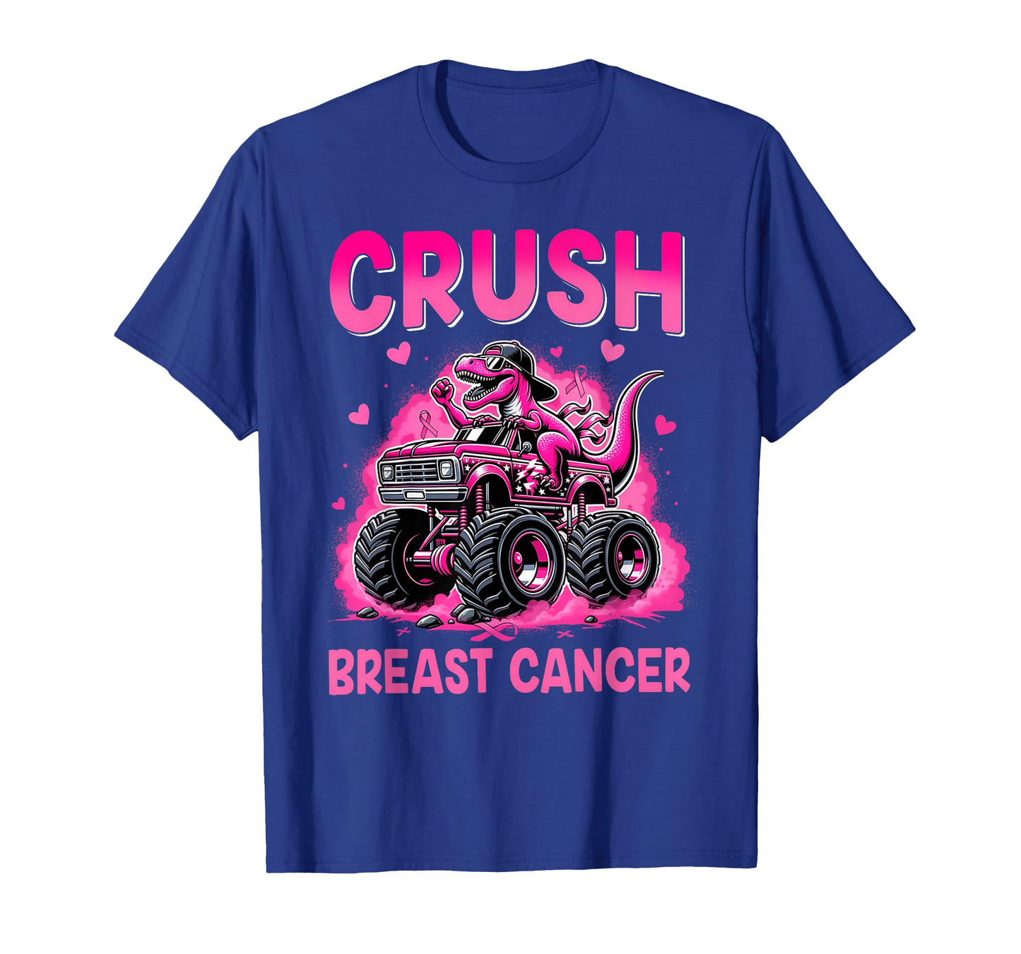 Crush Breast Cancer Awareness Monster Truck Toddler Boy Kids T-Shirt