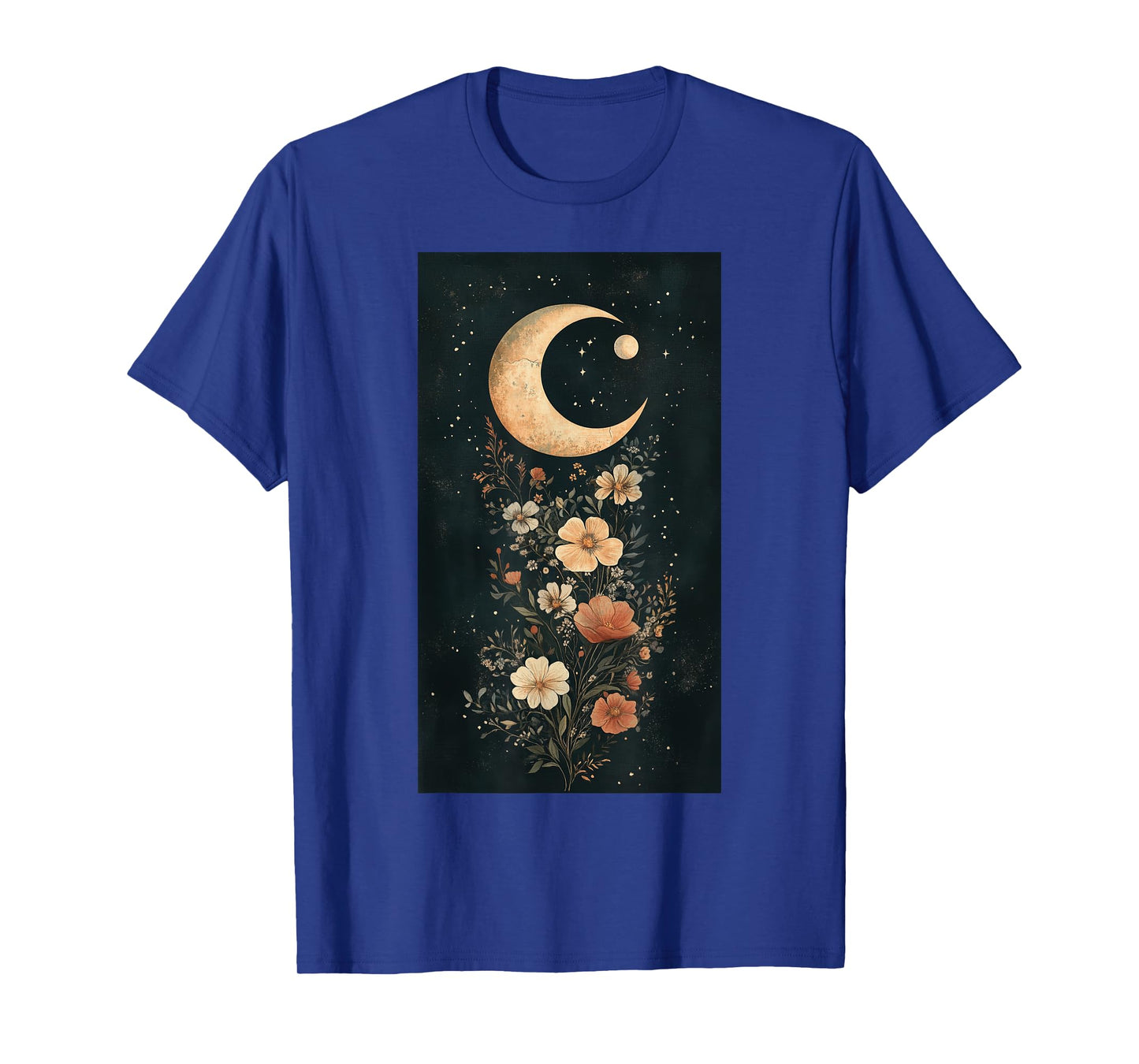 Vintage Botanical Moon Floral art Celestial T-Shirt