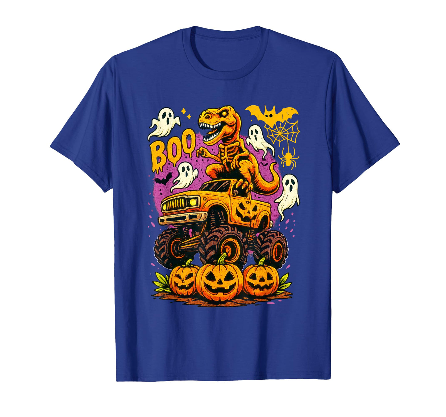 Zombie Dinosaur T Rex Monster Truck Boo Pumpkin Halloween T-Shirt