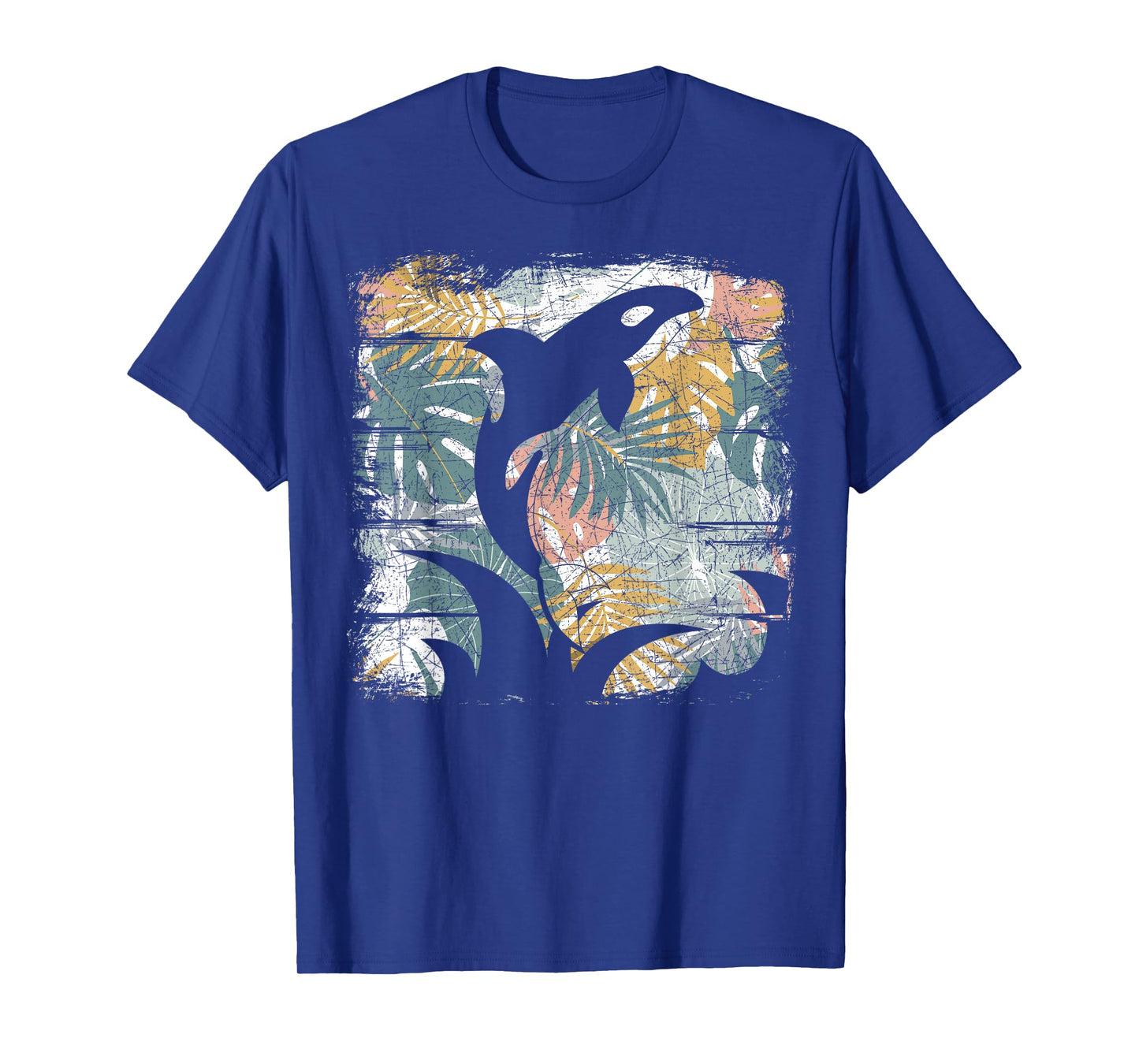 Tropical Nature Pattern Exotic Summer Vacation Whale Orca T-Shirt
