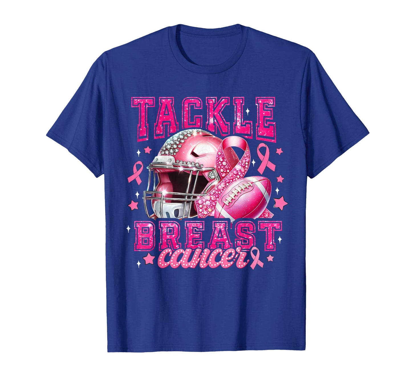 Tackle Breast Cancer Awareness Pink Ribbon American Football T-Shirt