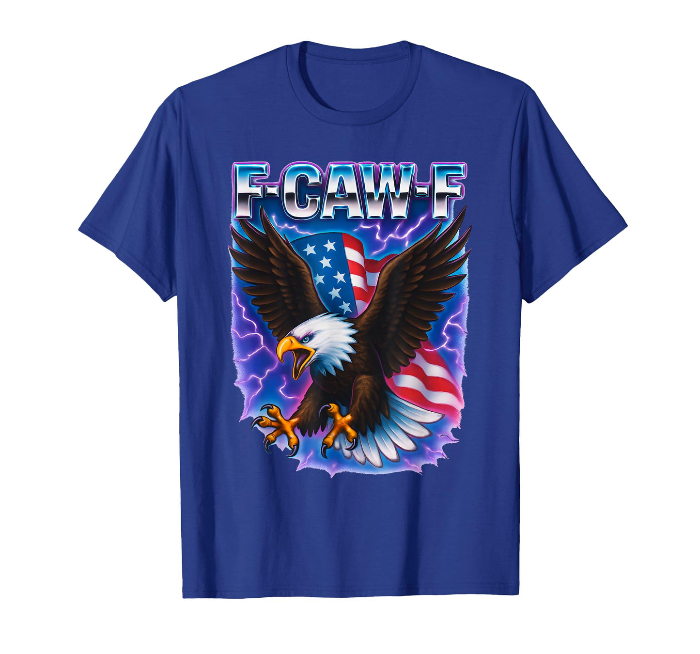 Bald Eagle F-Caw-F Funny 4th of July Adult Humor T-Shirt