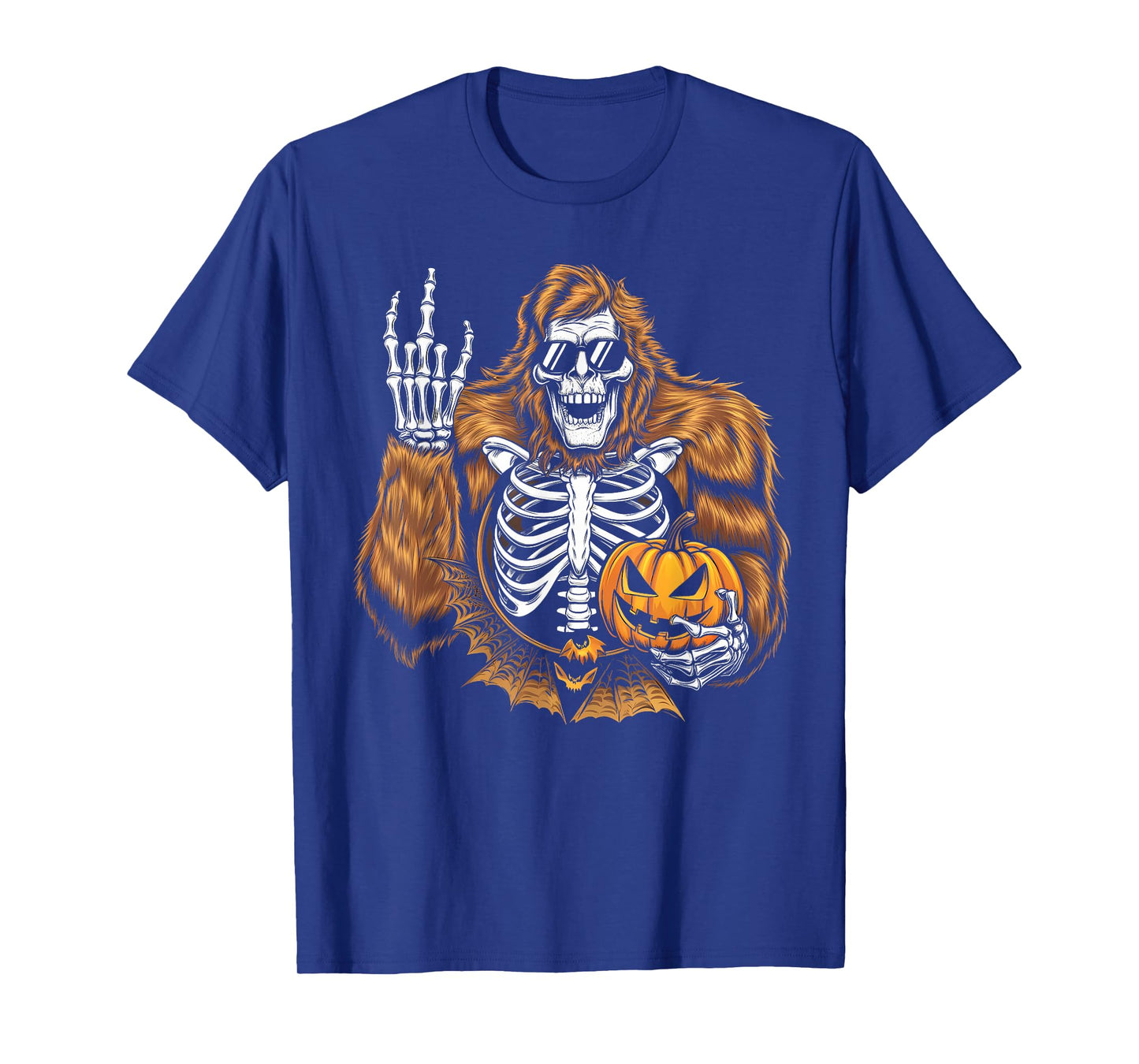 Funny Halloween Spooky Bigfoot Jack O Lantern Skeleton Men T-Shirt