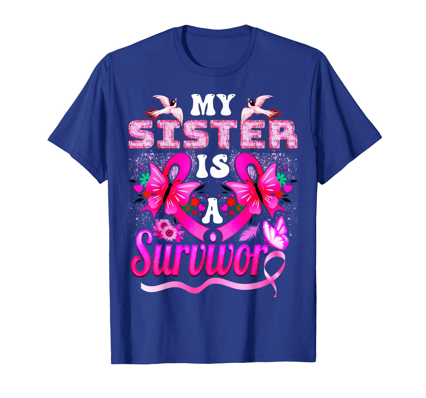 My Sister Is A Survivor Breast Cancer Sunflower T-Shirt