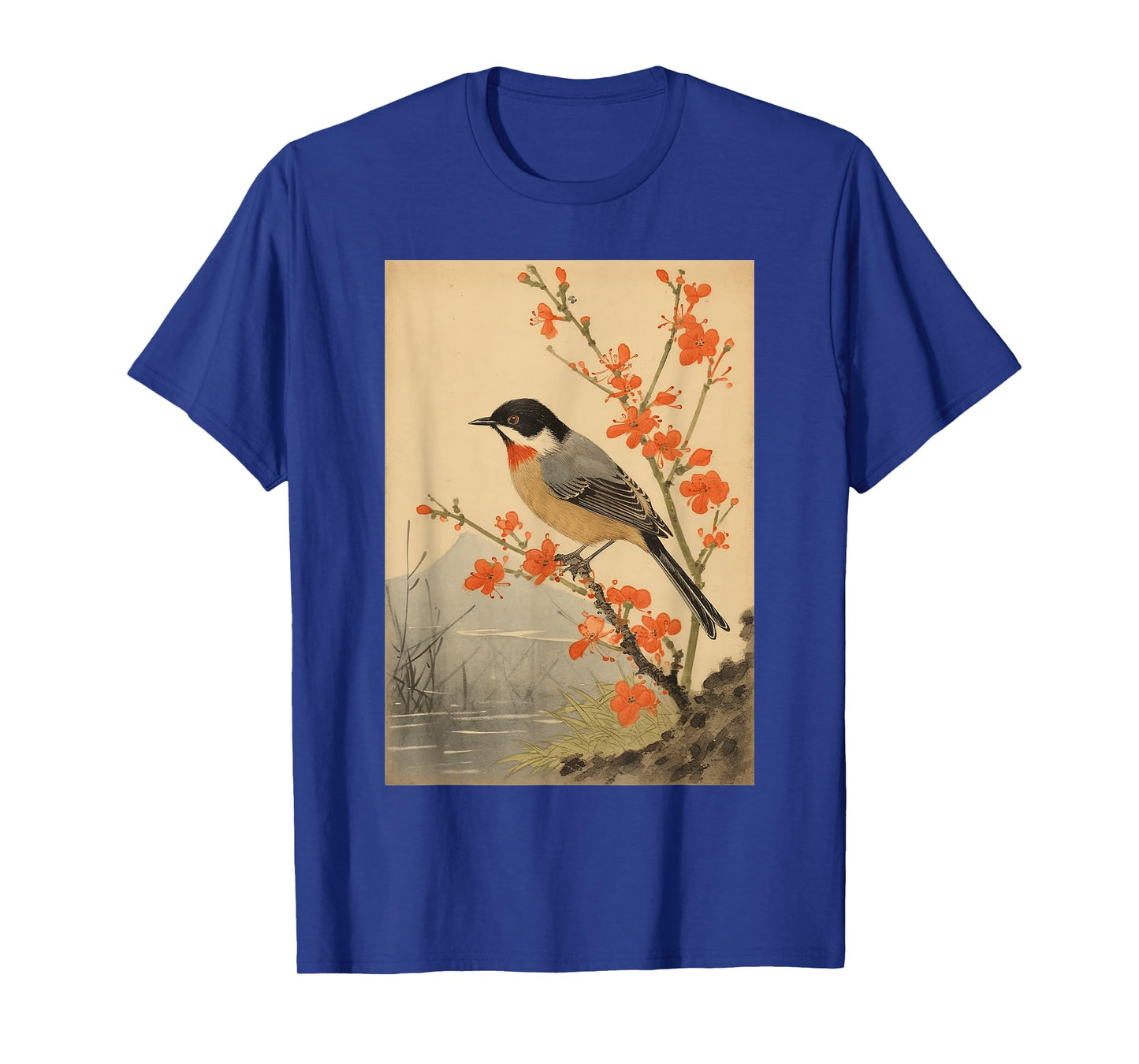Japanese Woodblock Art - Vintage Songbird Beauty T-Shirt