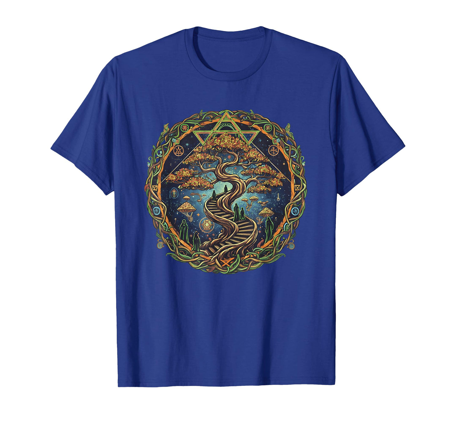 Psychedelic Bonsai Stairway Mindful Art Design T-Shirt
