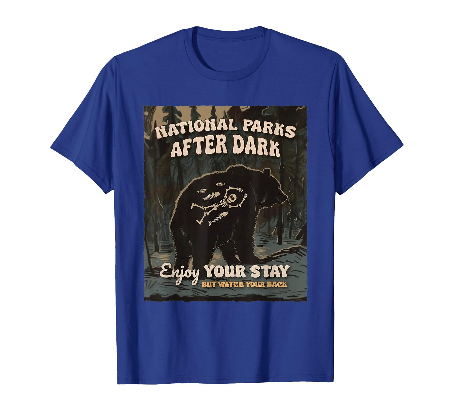 National Park After Dark t-shirt - Unisex Adults - Black - Small - Short Sleeve - T-Shirt - Casual - Camping - Humor Lovers