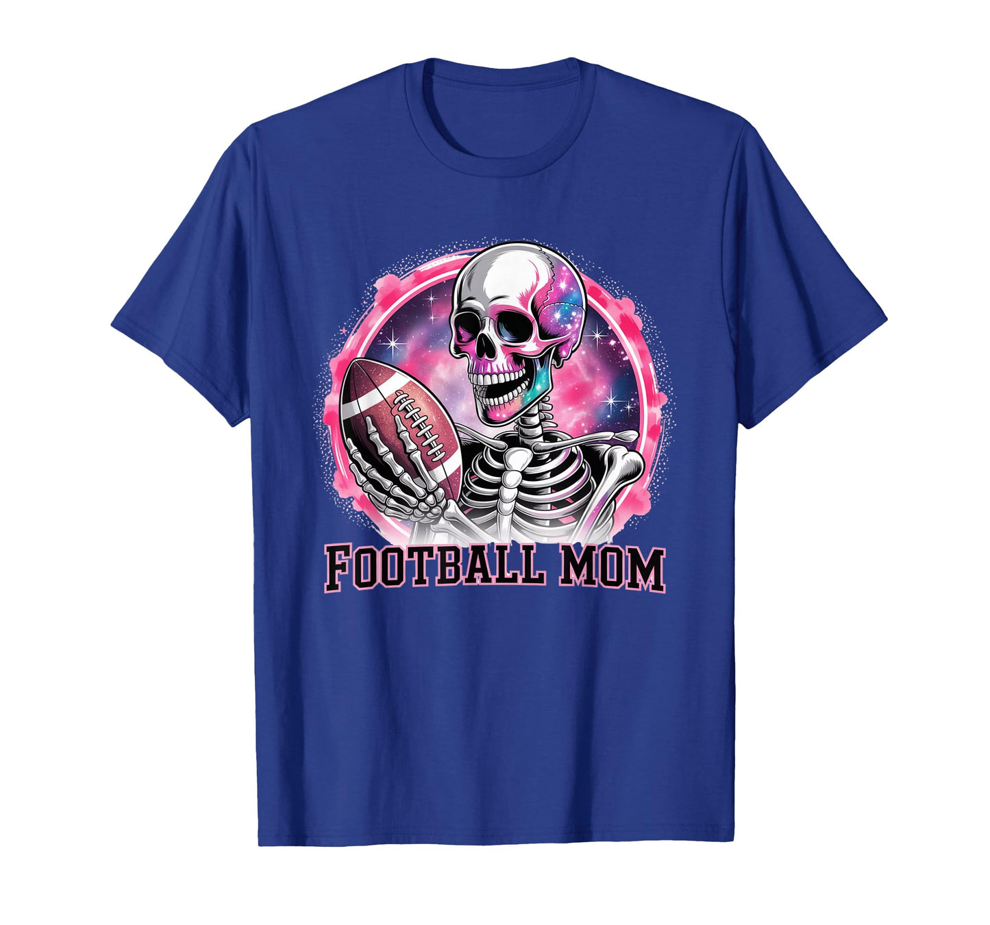 Skeleton Galaxy Football Mom Design for Sports Lovers T-Shirt