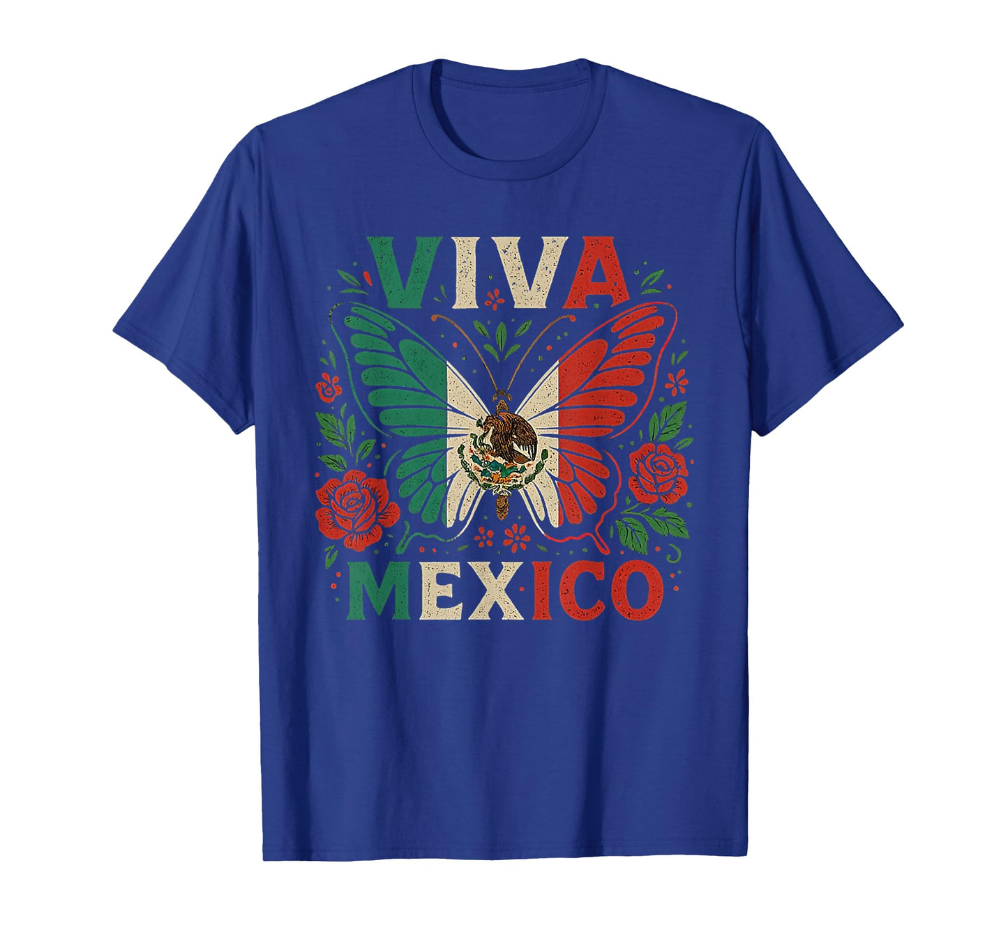 Viva Mexico Mexican Butterfly Independence Day Flag Mexico T-Shirt