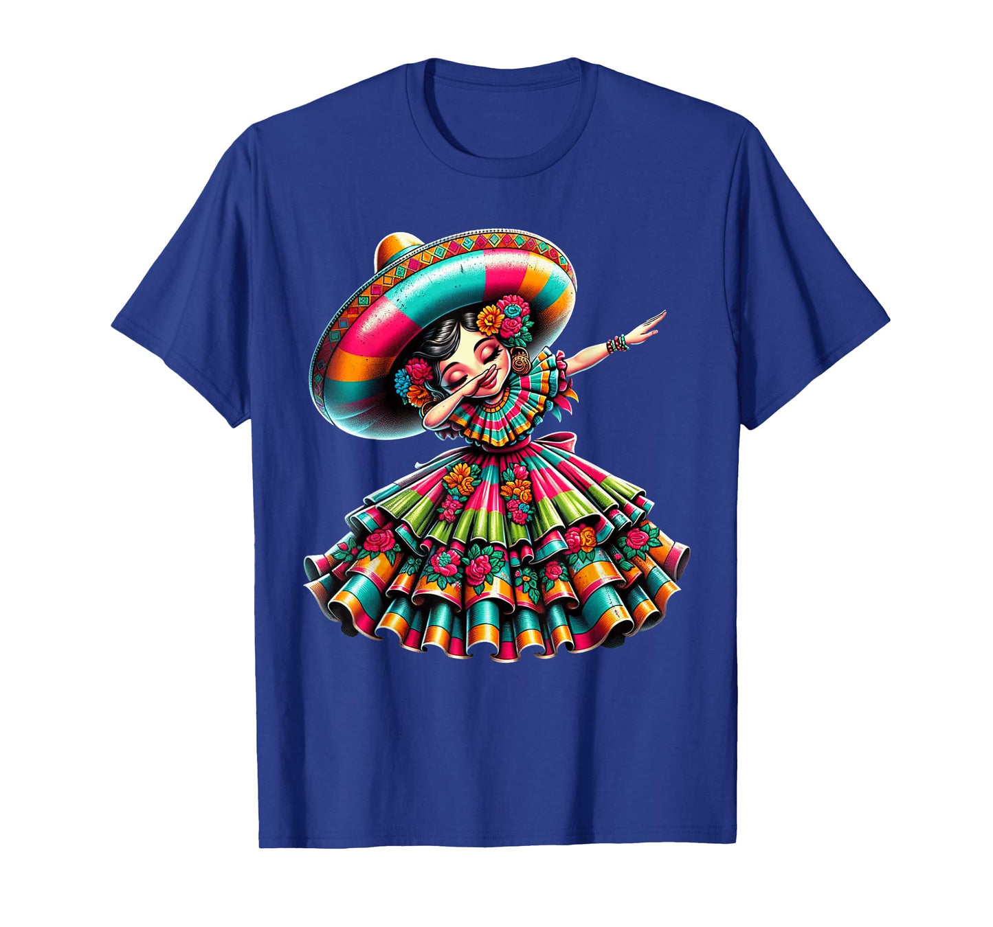 Cinco De Mayo Funny Mexican Dabbing Woman Cinco De Mayo T-Shirt