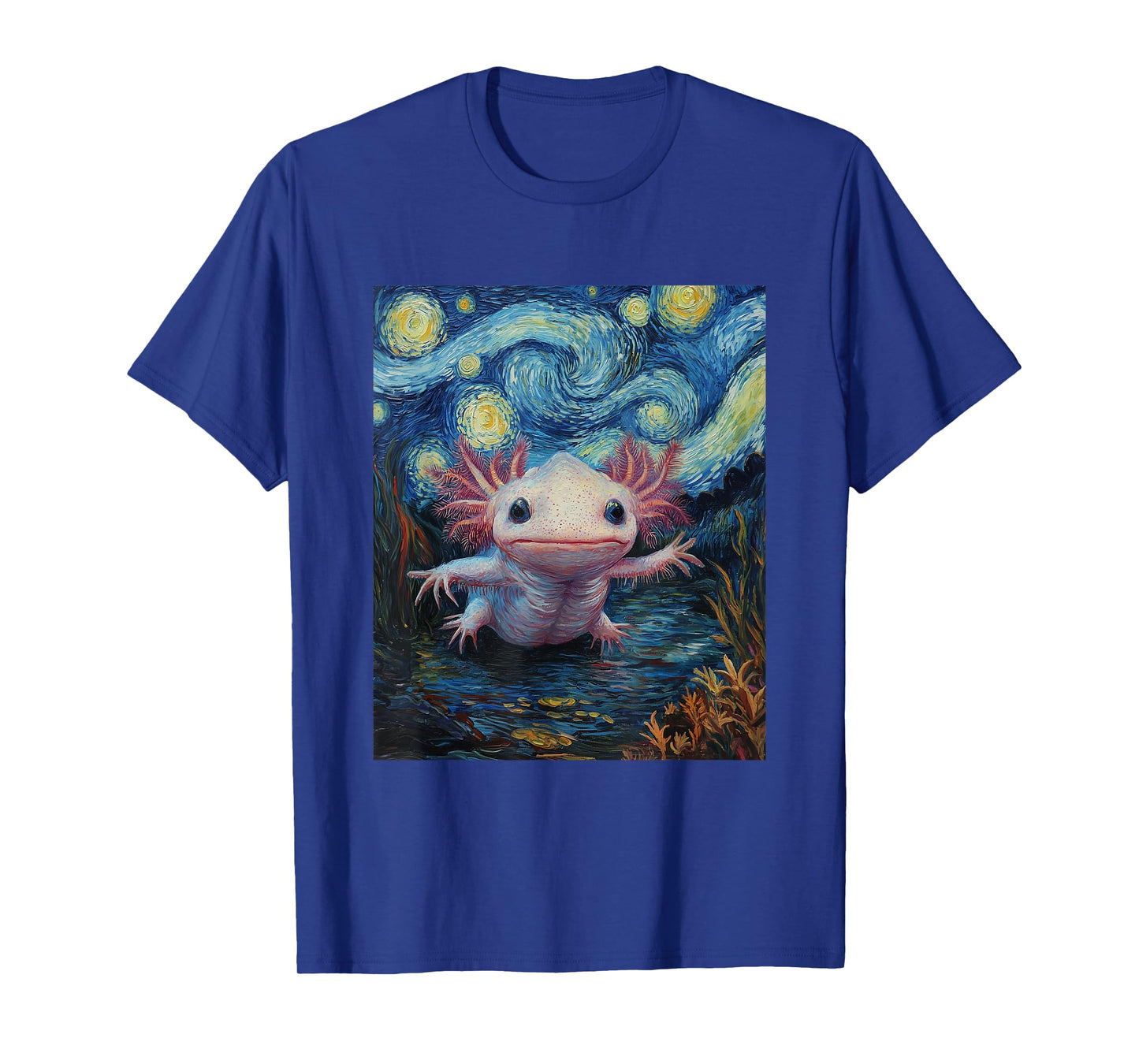 Axolotl Kawaii - Van Gogh Style - Starry Night Graphic T-Shirt