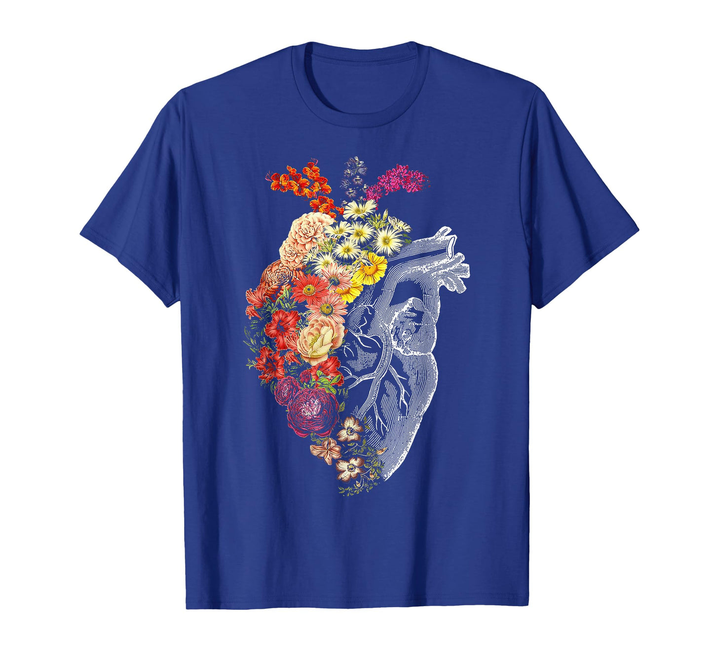Anatomical Heart And Flowers Funny Nurse Gift For Graduation T-Shirt