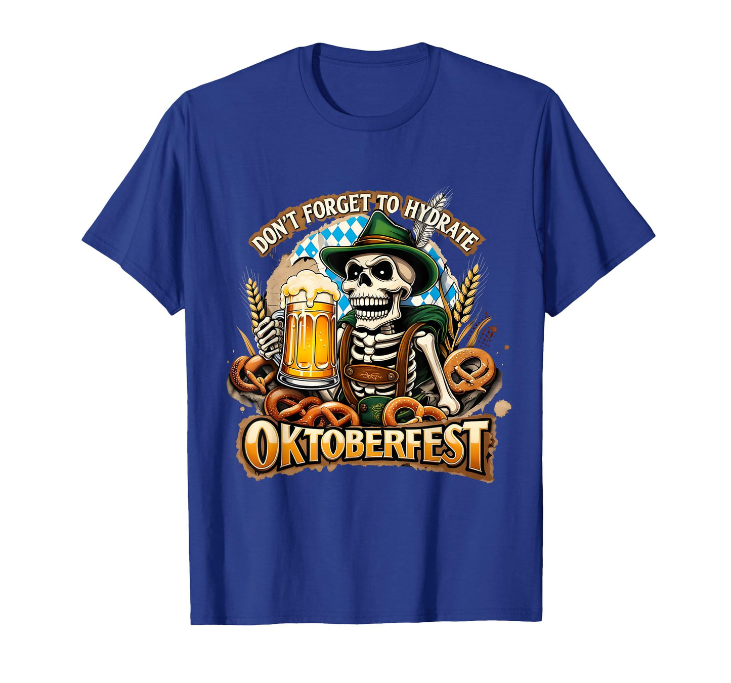 Oktoberfest Skeleton Funny Beer Drinking Hydrate T-Shirt