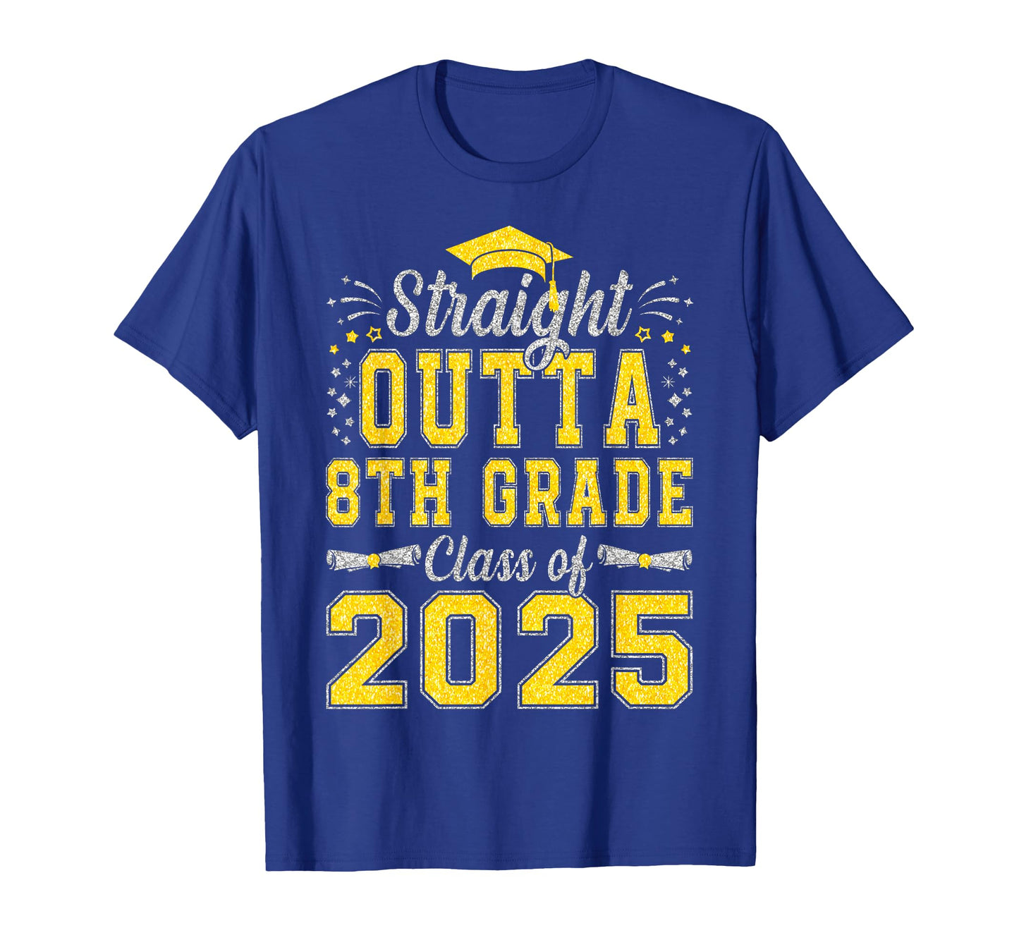 Straight Outta 8th Grade Graduation Class of 2025 Funny T-Shirt