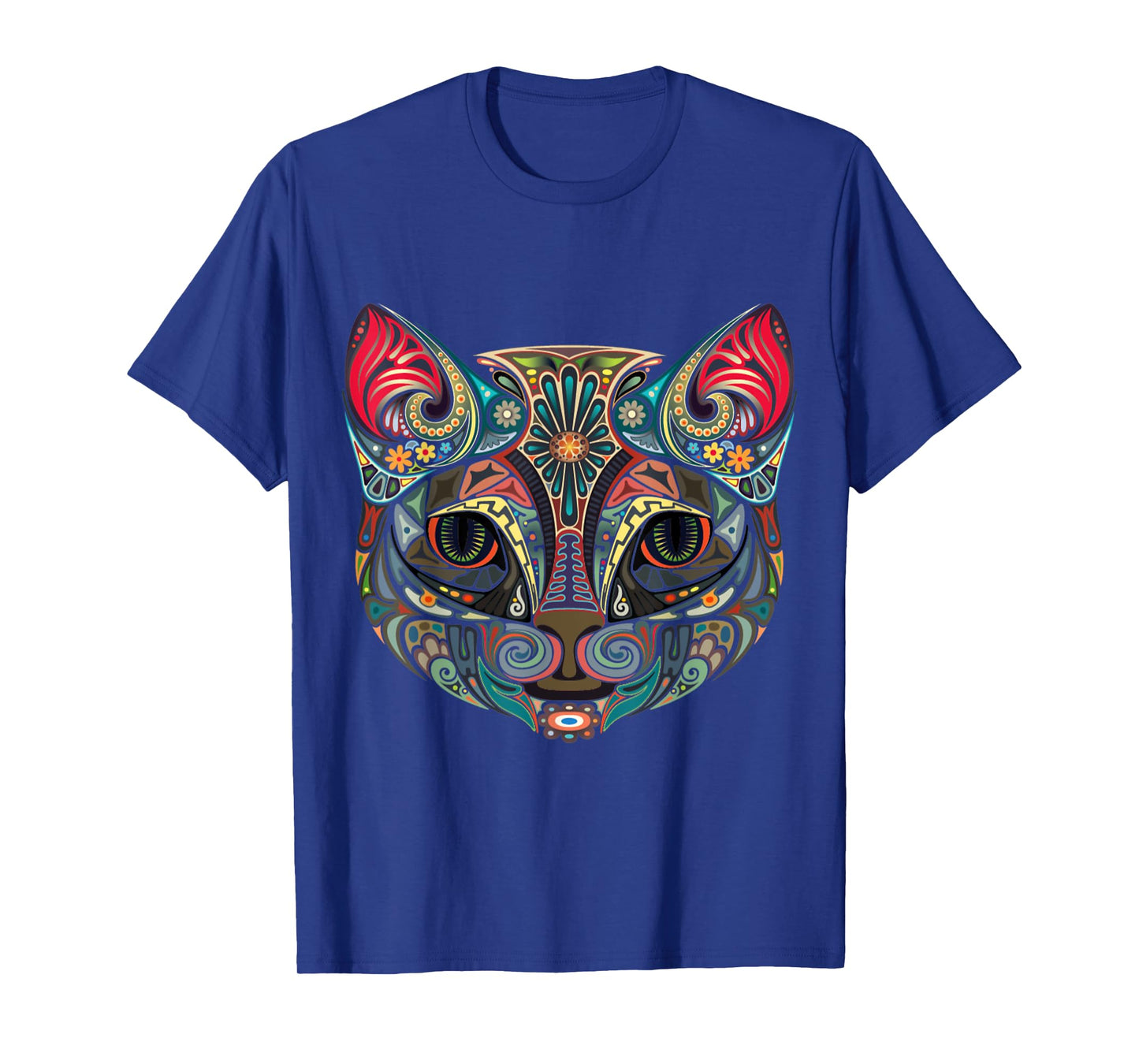 Sugar Skull Cat Day Of The Dead Cat Halloween Cinco De Mayo Men Women Kids T-Shirt
