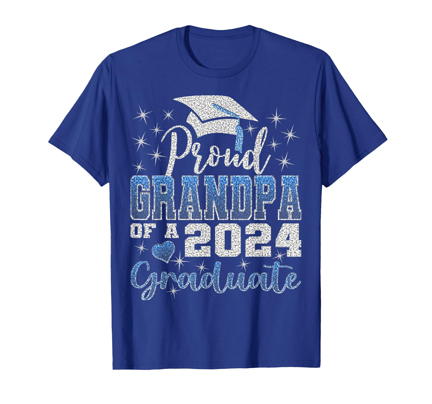 Super Proud Grandpa of 2024 Graduate Awesome Family College T-Shirt