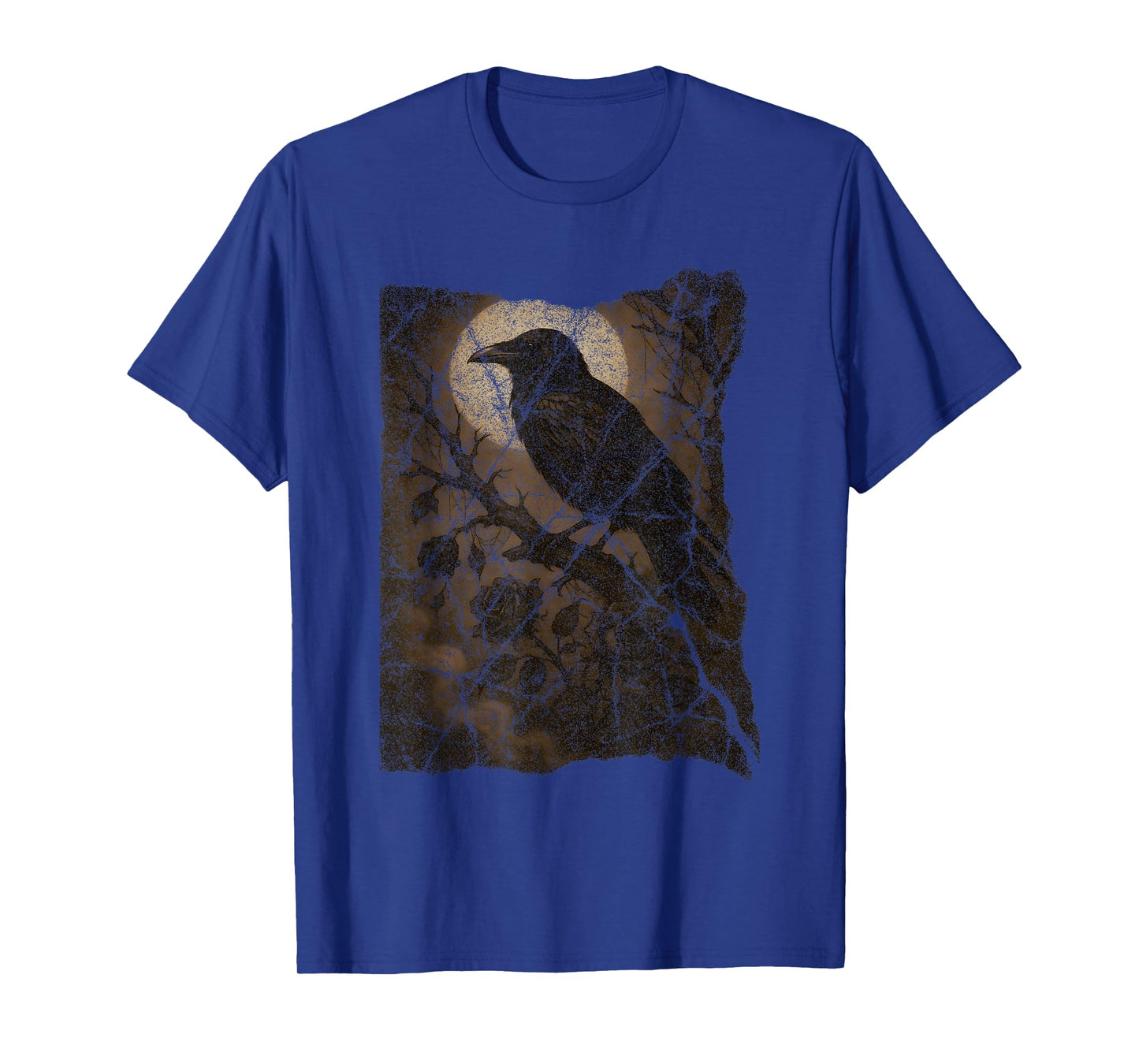 Gothic Raven and Moon Art Vintage Dark Academia Aesthetic T-Shirt