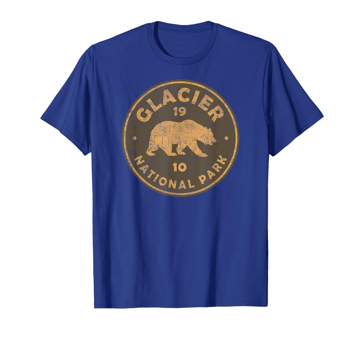 Retro Glacier National Park Montana Women Men Kids Hiking T-Shirt