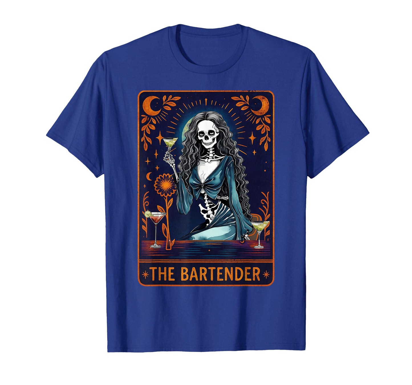 Bartender Tarot Card Skeleton Cocktail T-Shirt
