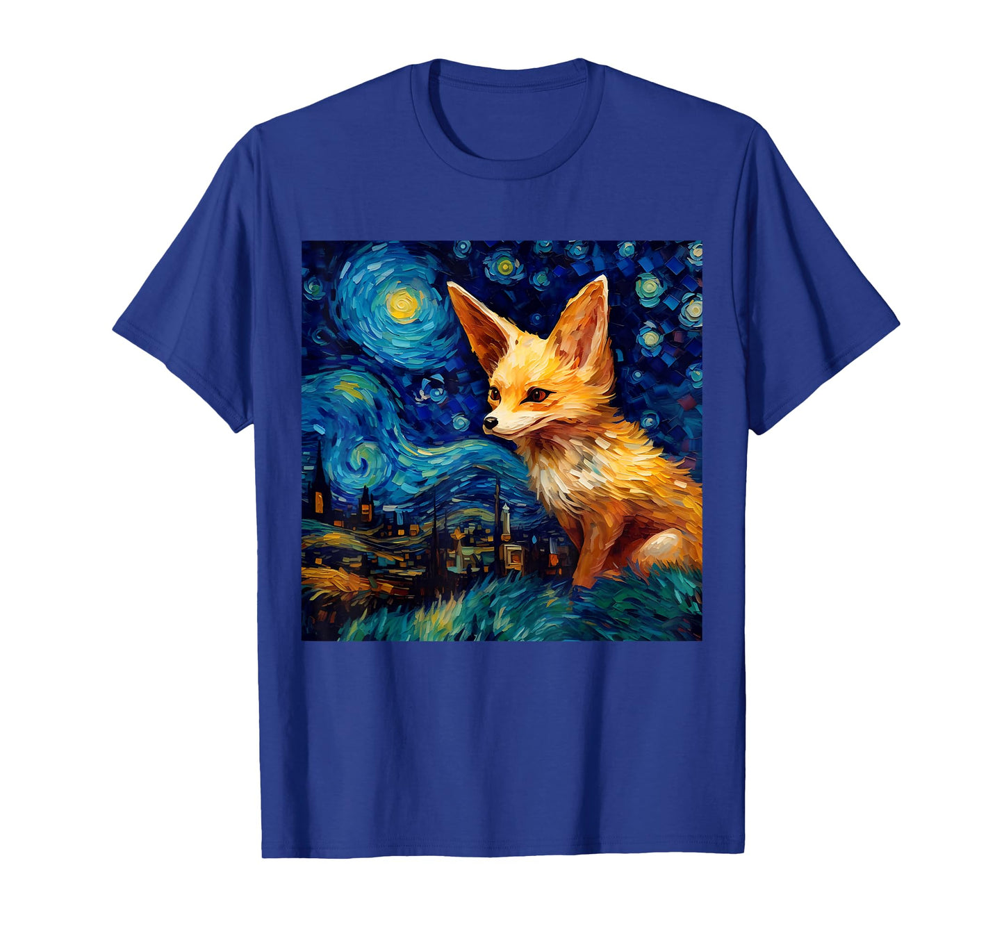 Surreal Starry Night Fennec Fox T-Shirt