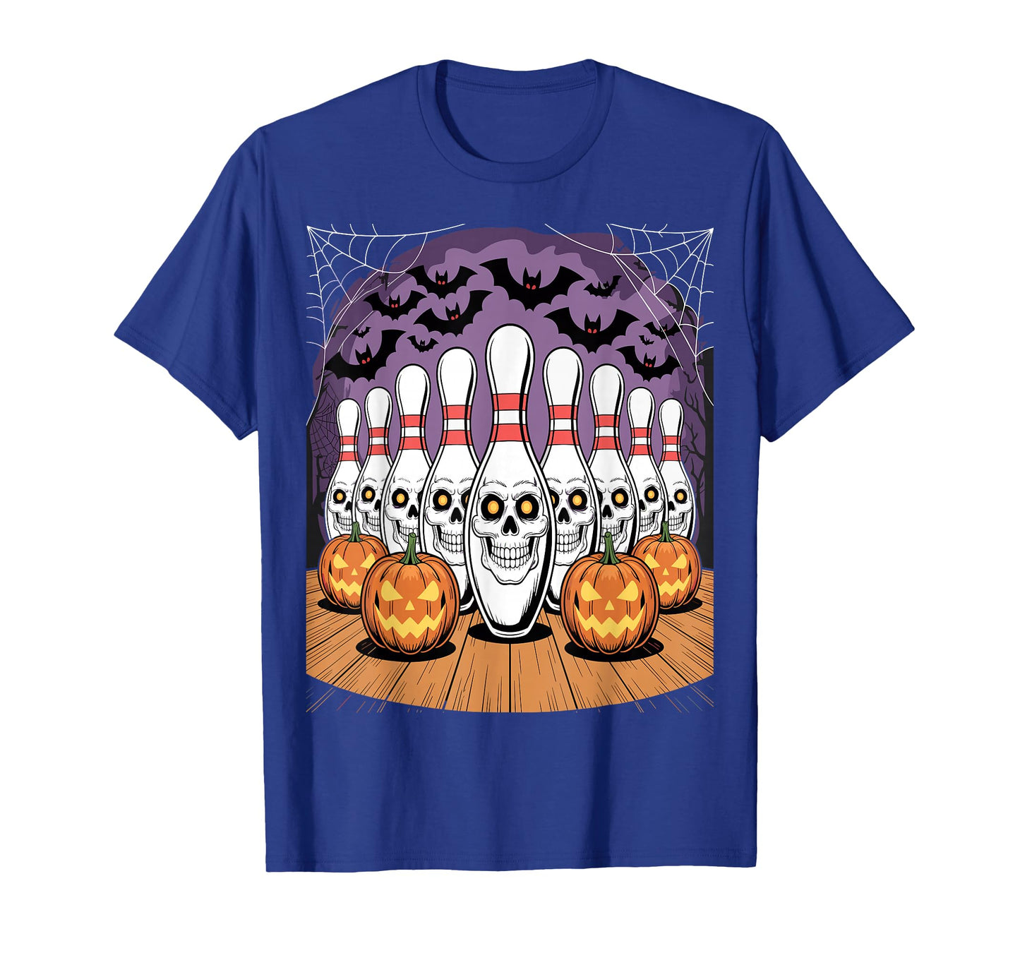 Bowling Pins Skeleton Spooky Halloween T-Shirt