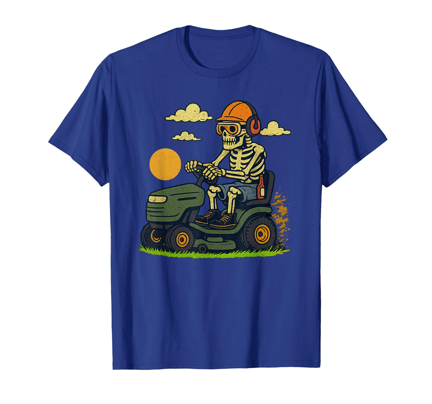 Vintage Halloween Skeleton Lawn Mower Funny Spooky Costume T-Shirt