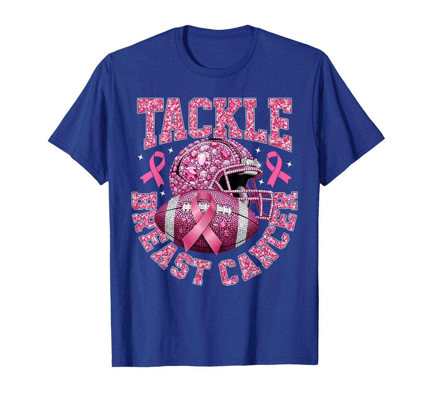 Tackle Breast Cancer Awareness American Football Pink Ribbon T-Shirt
