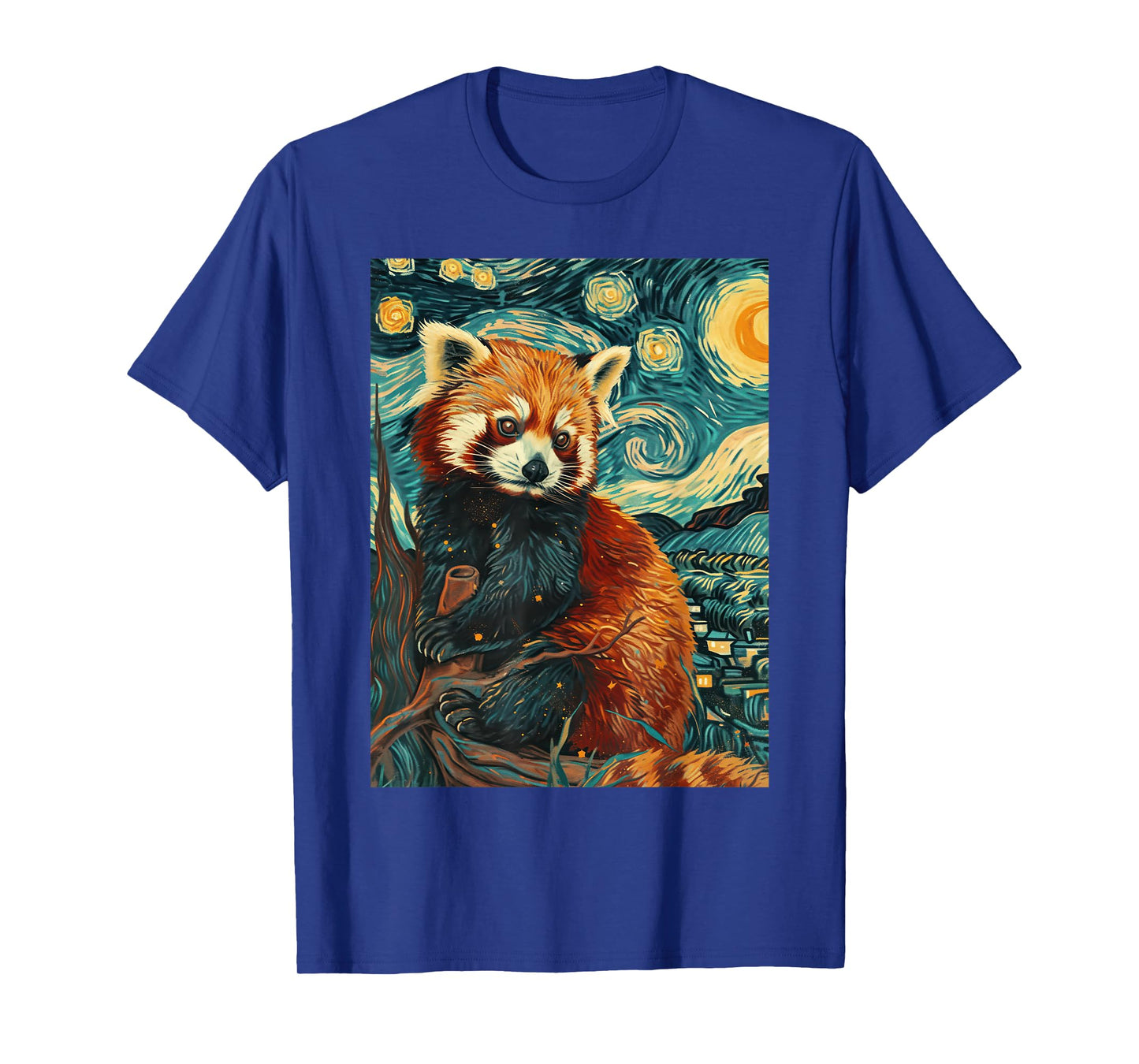 Red Panda Starry Night Van Gogh Graphic T-Shirt