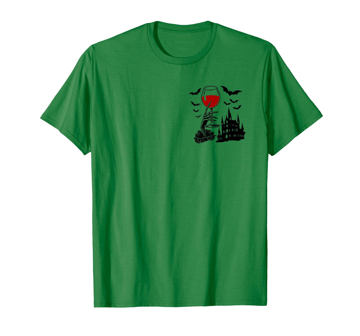 (2 Sided) Not My Blood Type Funny Skeleton Witch Halloween T-Shirt