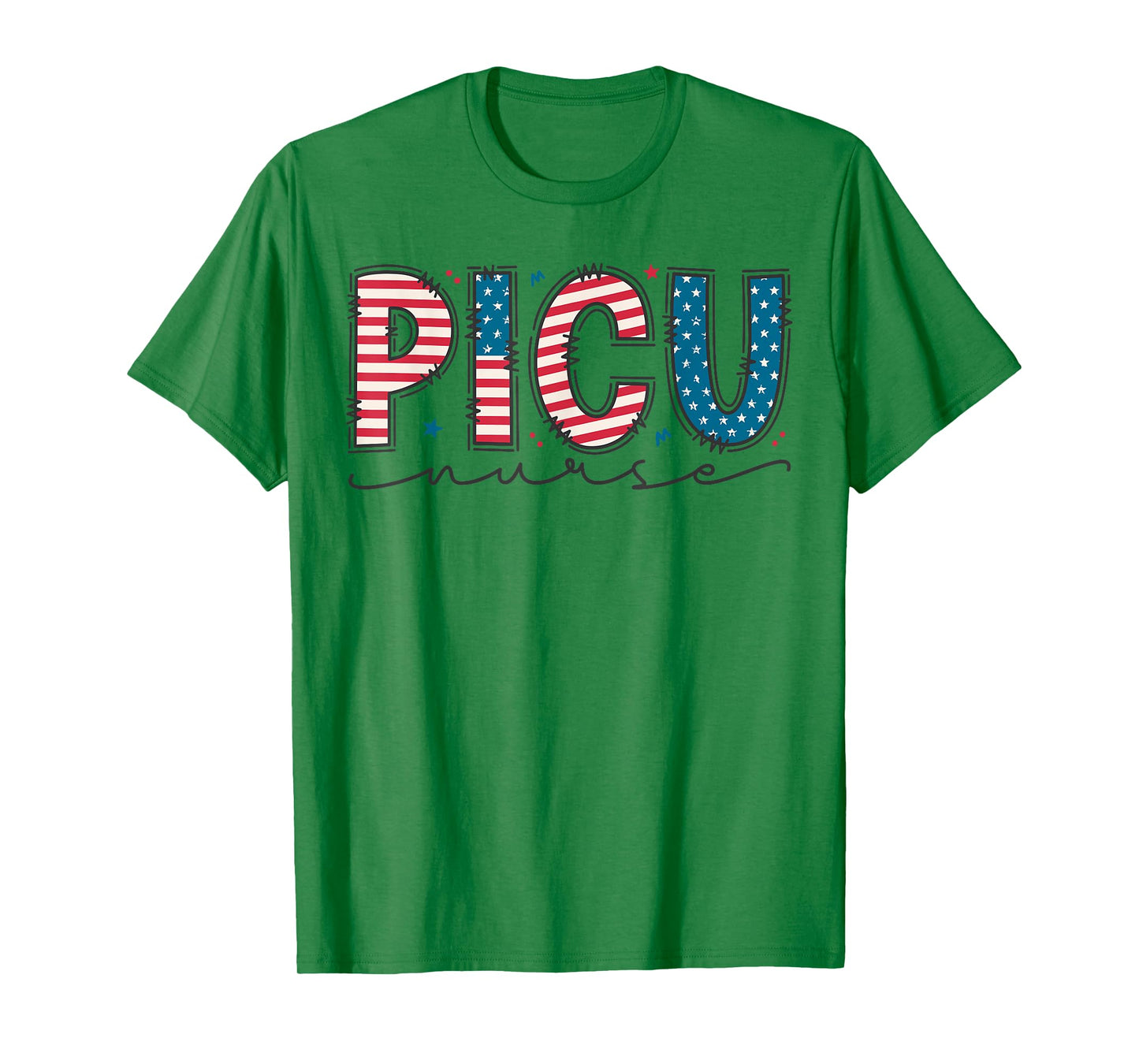 4th of July PICU Nurse, Pediatric Intensive Care Unit Nurse T-Shirt
