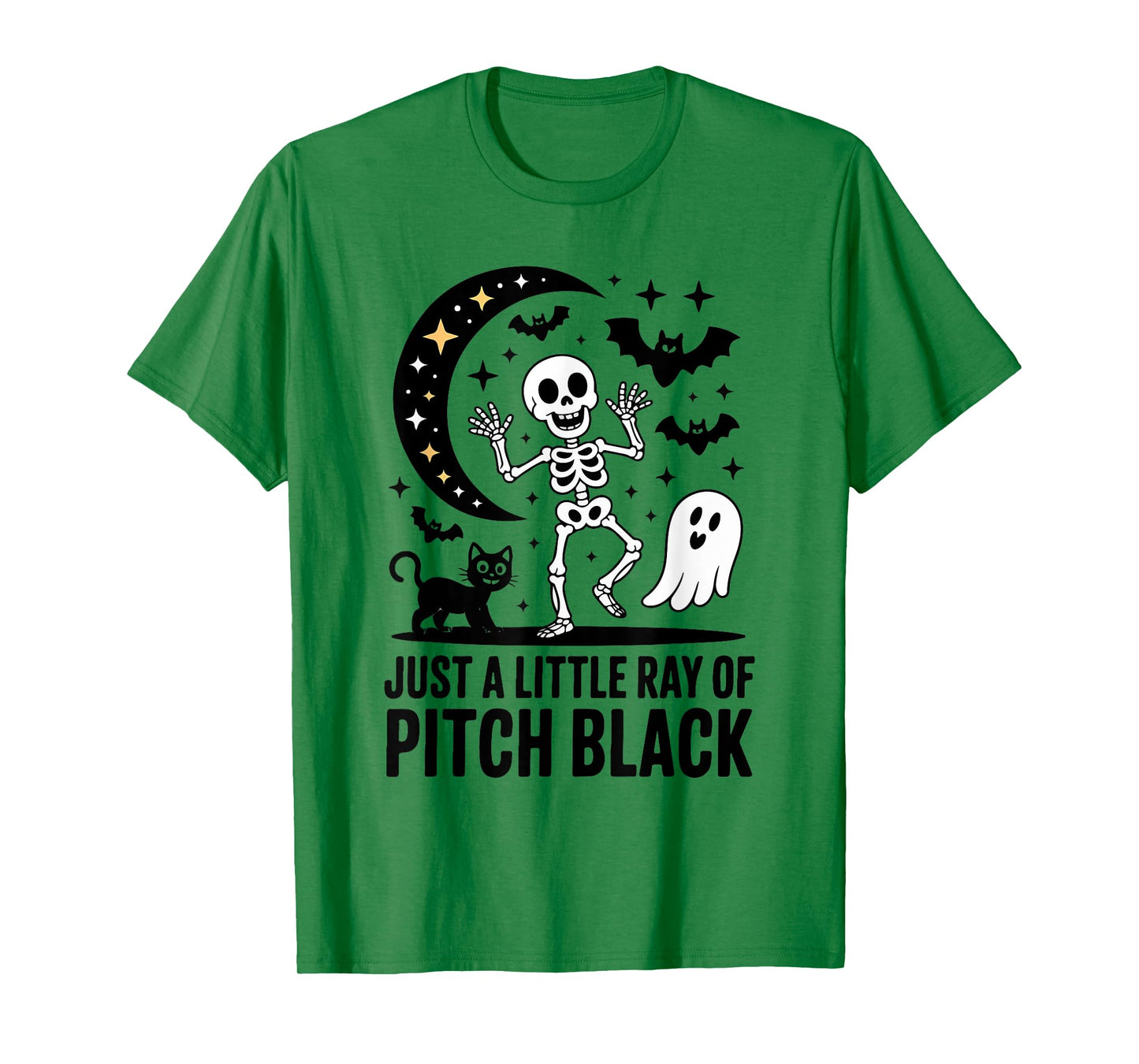 A Little Ray of Pitch Black Funny Halloween Skeleton Ghost T-Shirt