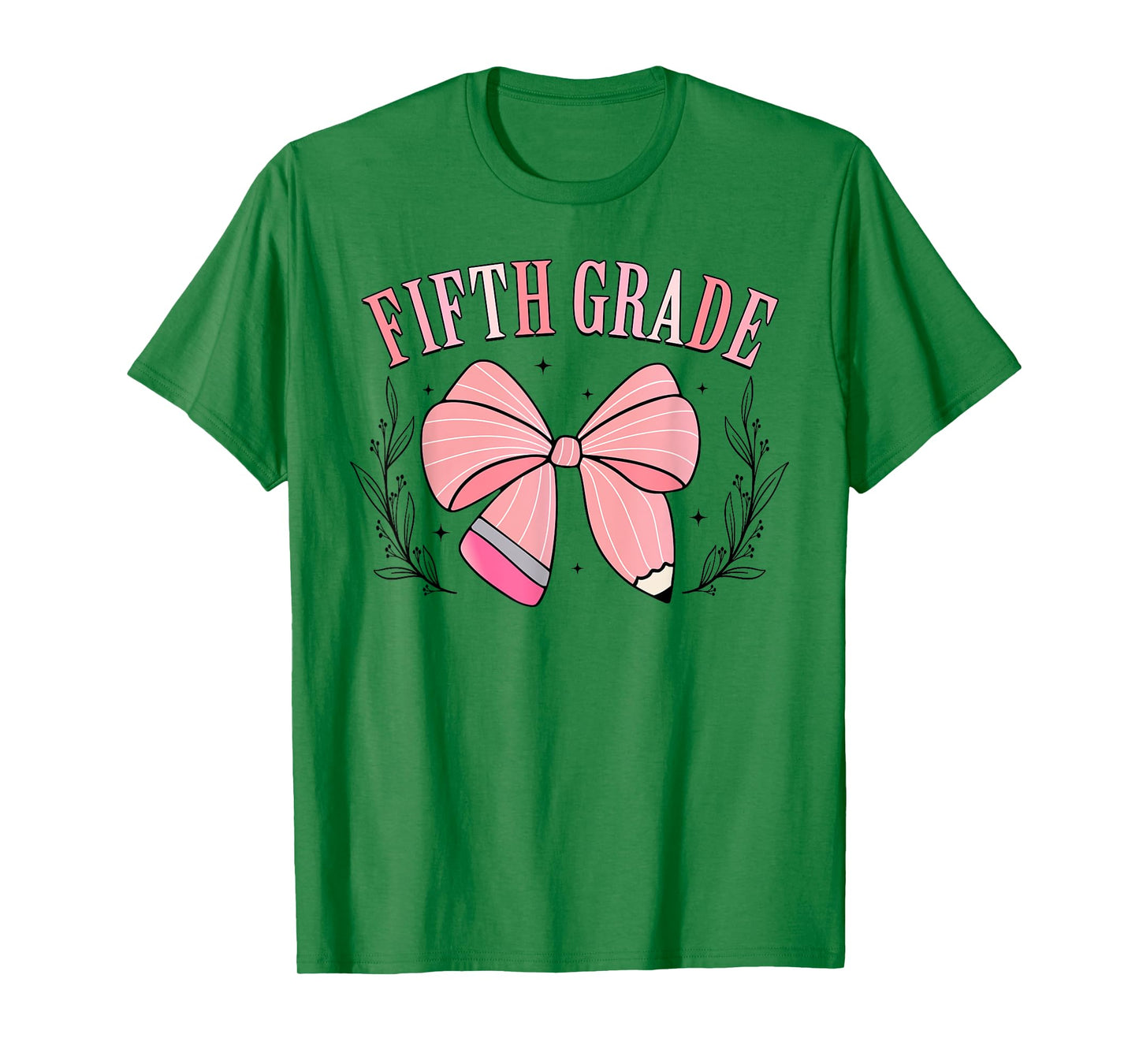 5th Grade Teacher Pencil Coquette Bow Back To School Teacher T-Shirt for Men Women Girls Kids