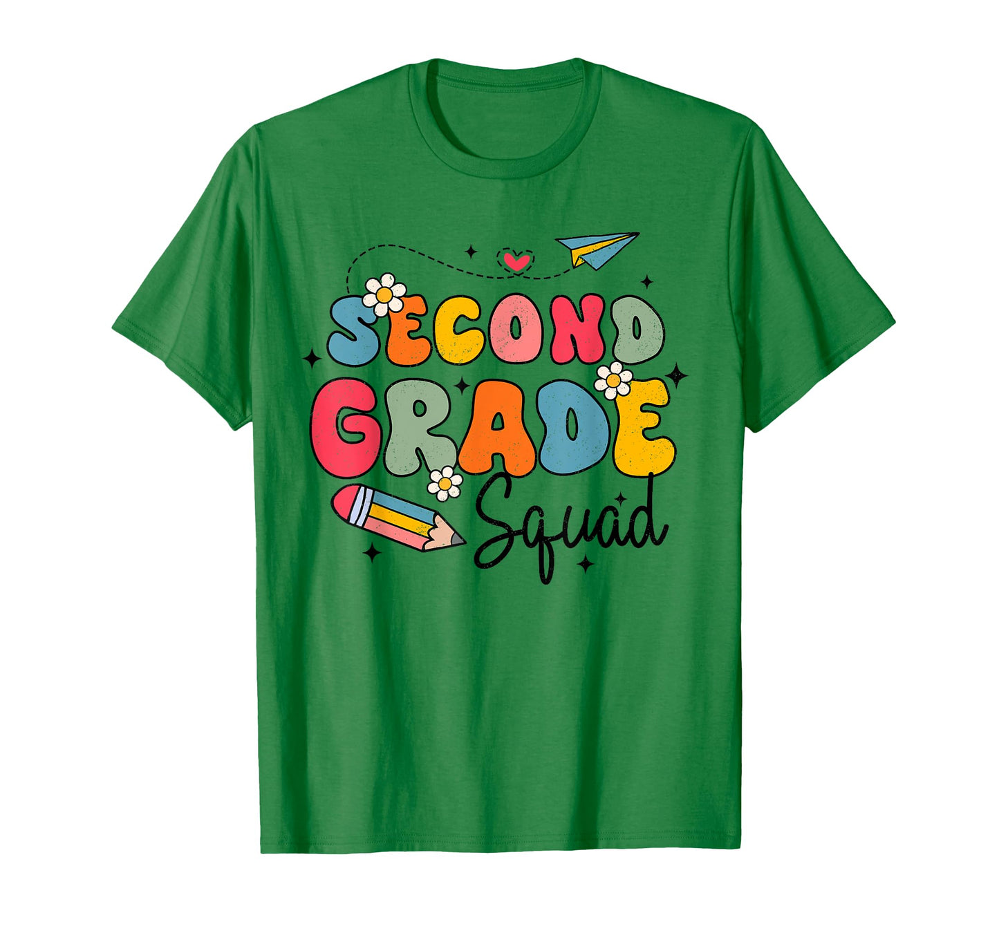 2nd Second Grade Squad Student Teacher Back To School Groovy T-Shirt