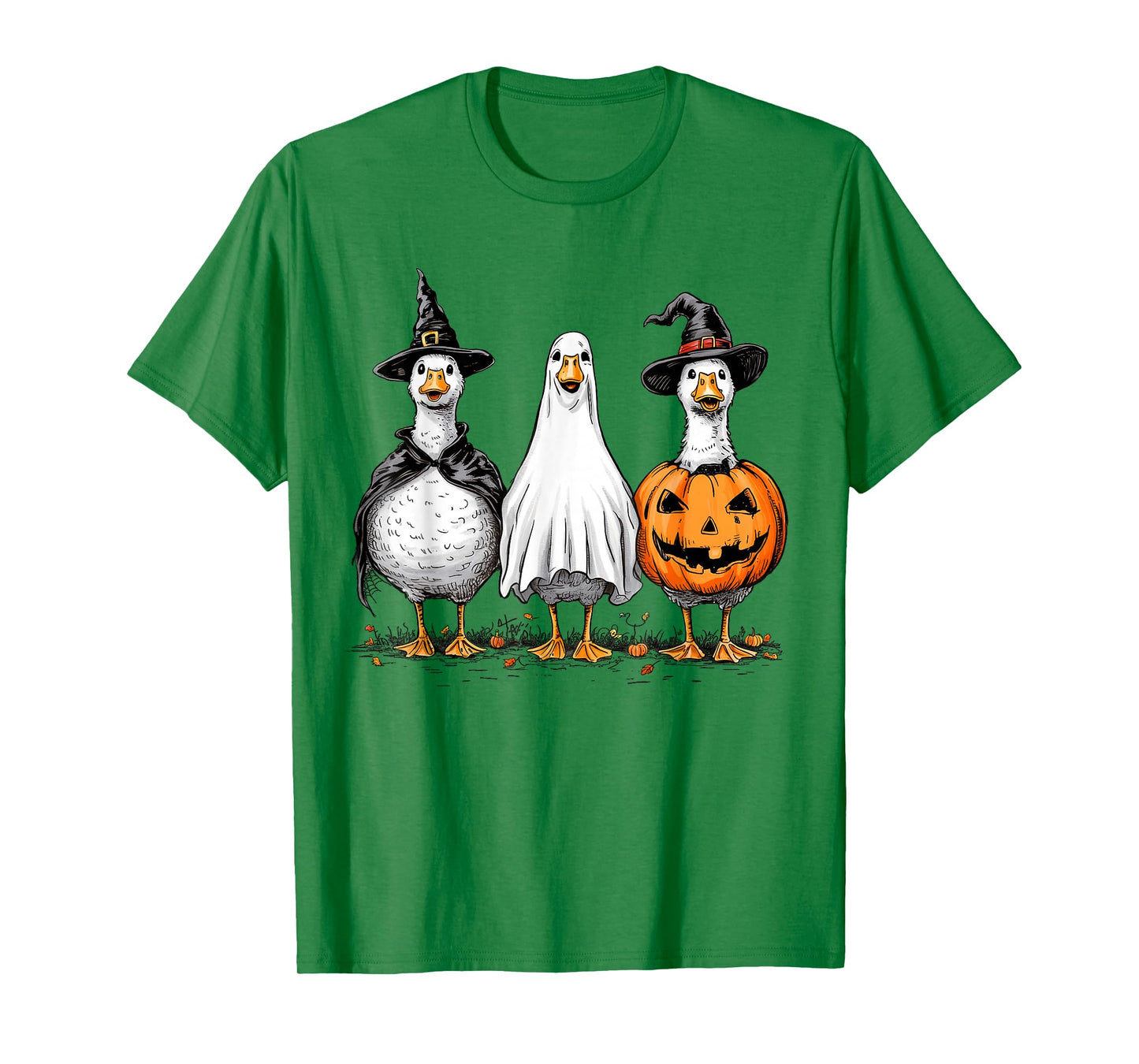 Halloween Goose Witch Ghost Pumpkin Skeleton Spooky Costume T-Shirt