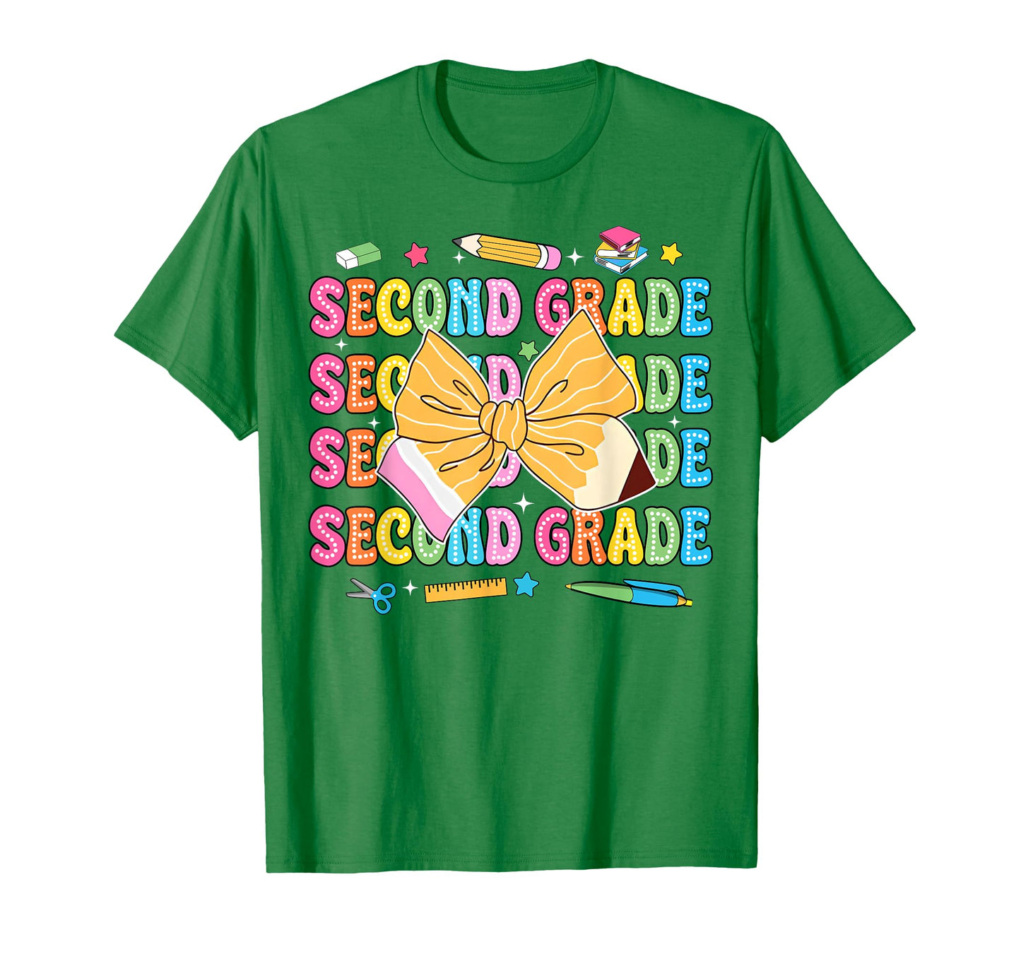 2nd Grade Teacher Pencil Coquette Bow Back To School T-Shirt