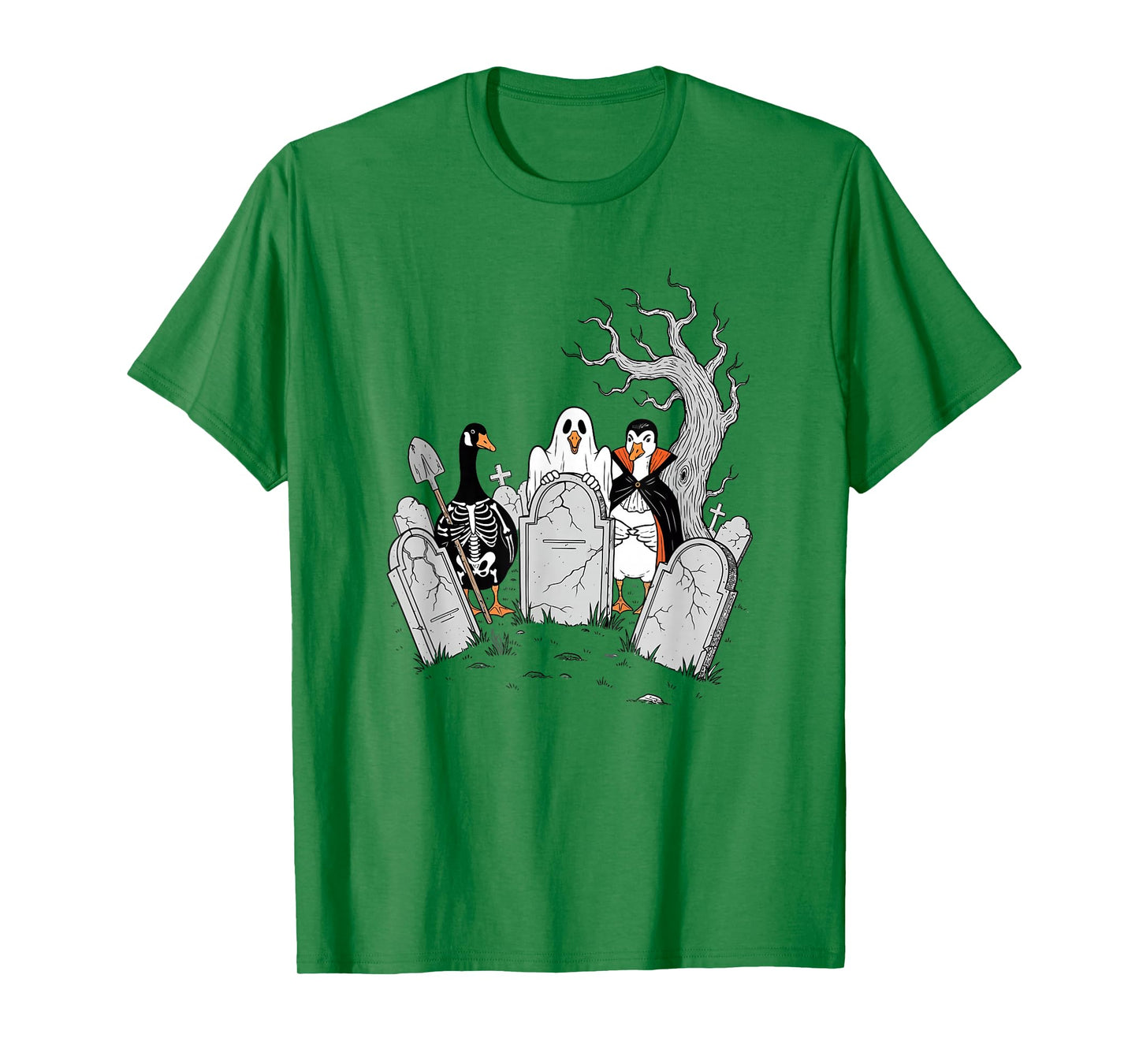 Halloween Goose Squad Ghost Witch Skeleton Spooky Costume T-Shirt