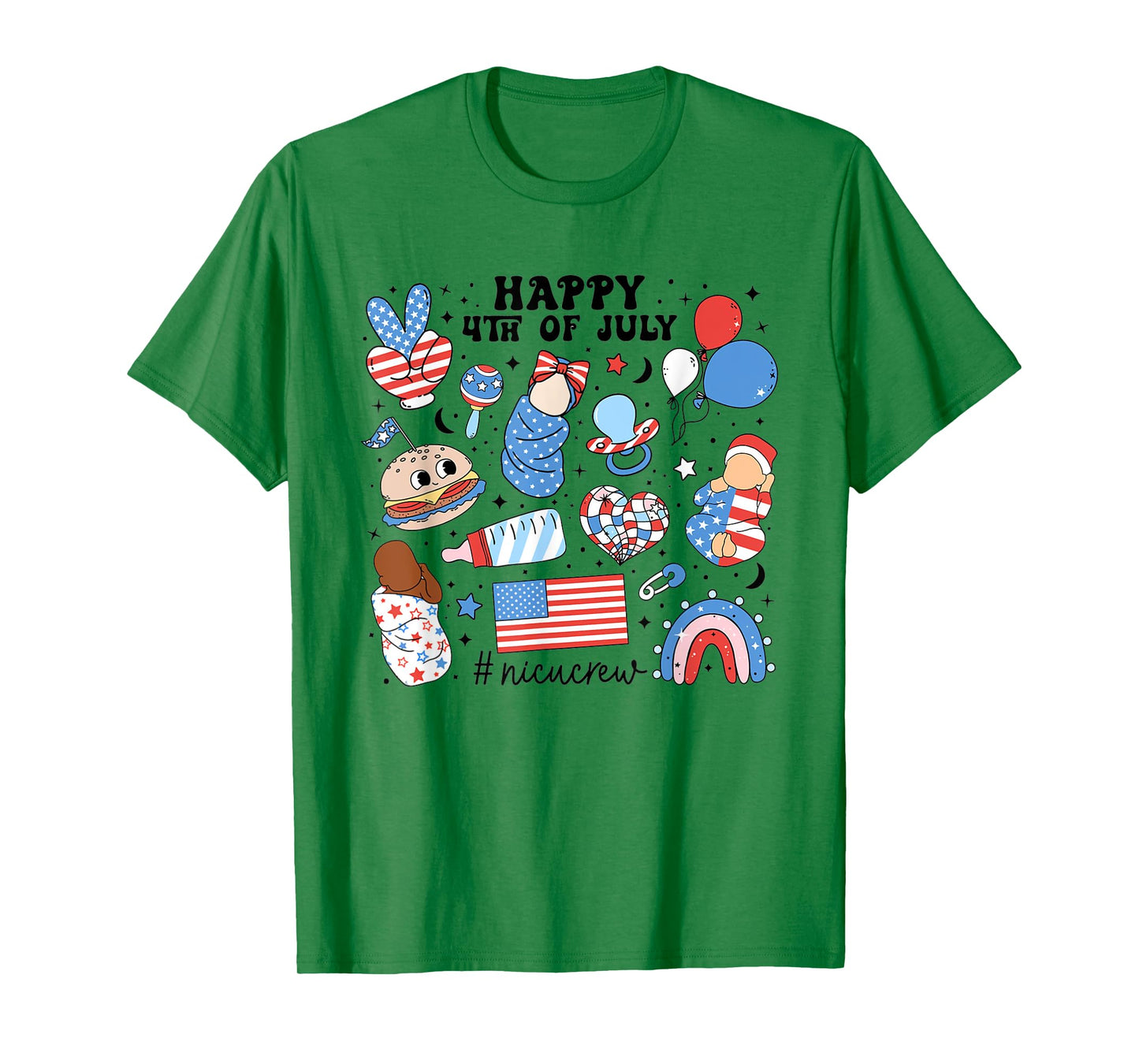 4th Of July NICU Nurse Neonatal Intensive Care Unit Nurse Women Men T-Shirt