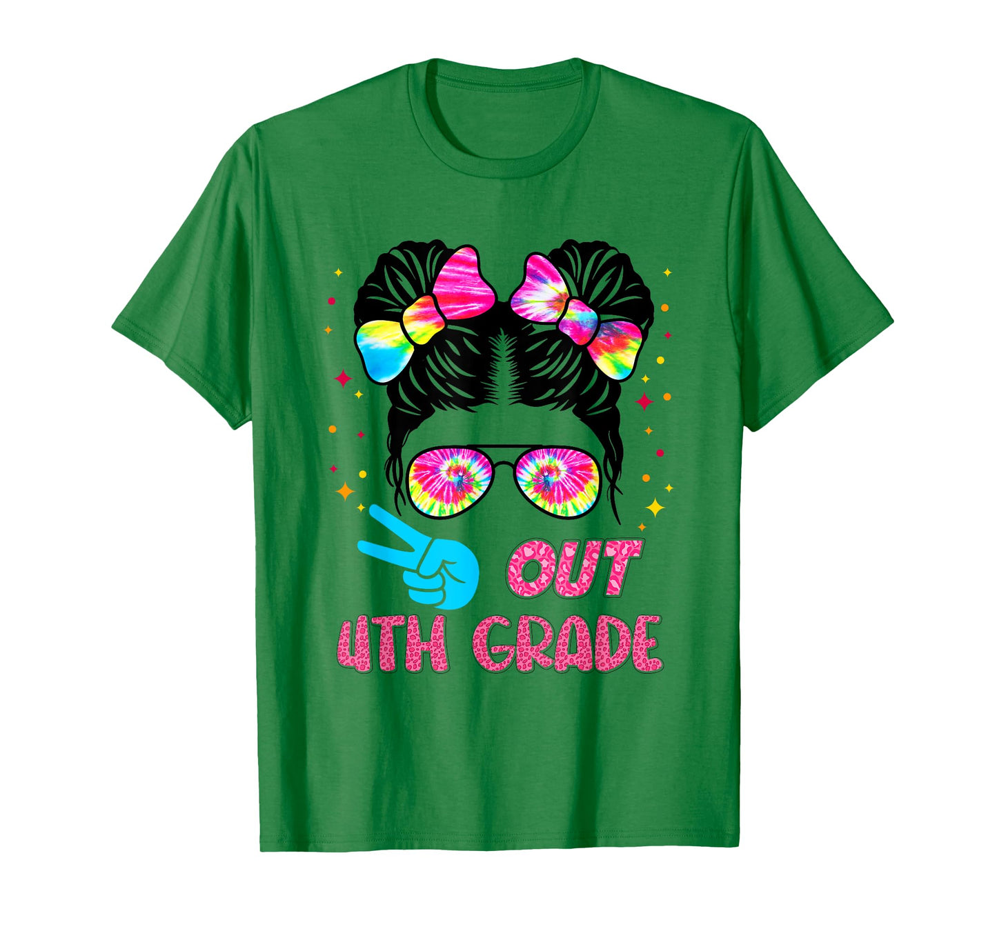 4th grade graduation shirt messy bun 4th grade end of school T-Shirt