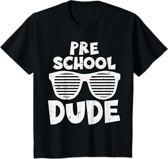 Kids Pre School Dude Back To First Day Of Preschool Boys Kids T-Shirt
